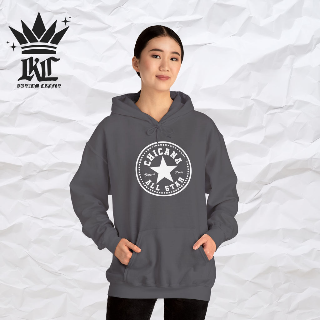 Chicana All Star Hoodie — Vintage Latina Pride Sweatshirt