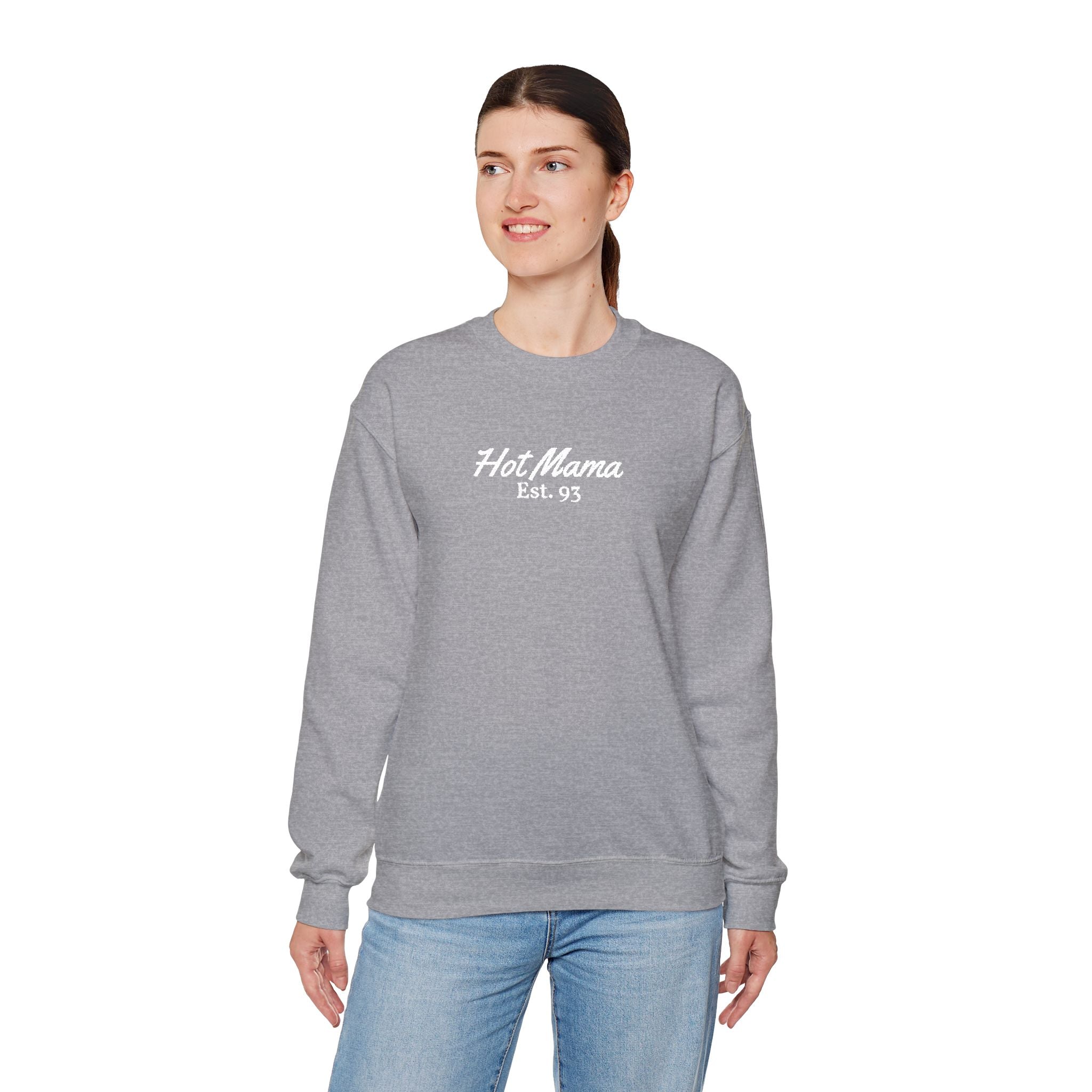 Hot Mama - Personalized Embroidery Crewneck Sweatshirt