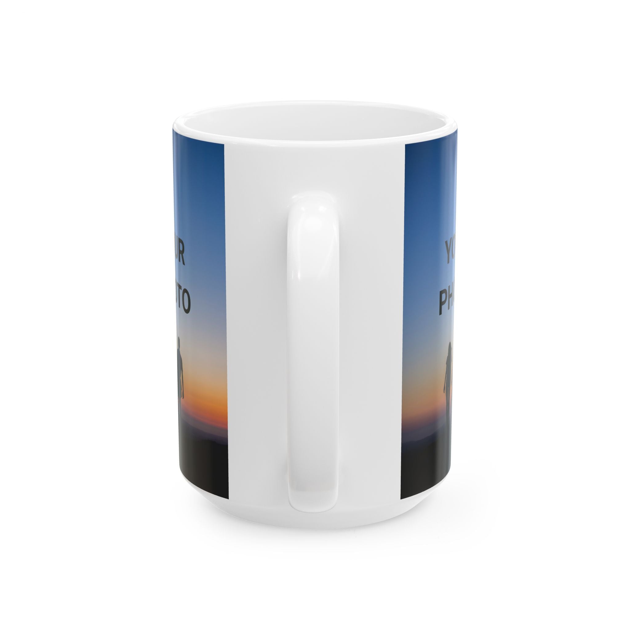 Personalized Photo Mug — Custom Sunset Couple Ceramic Coffee Cup (11oz/15oz)