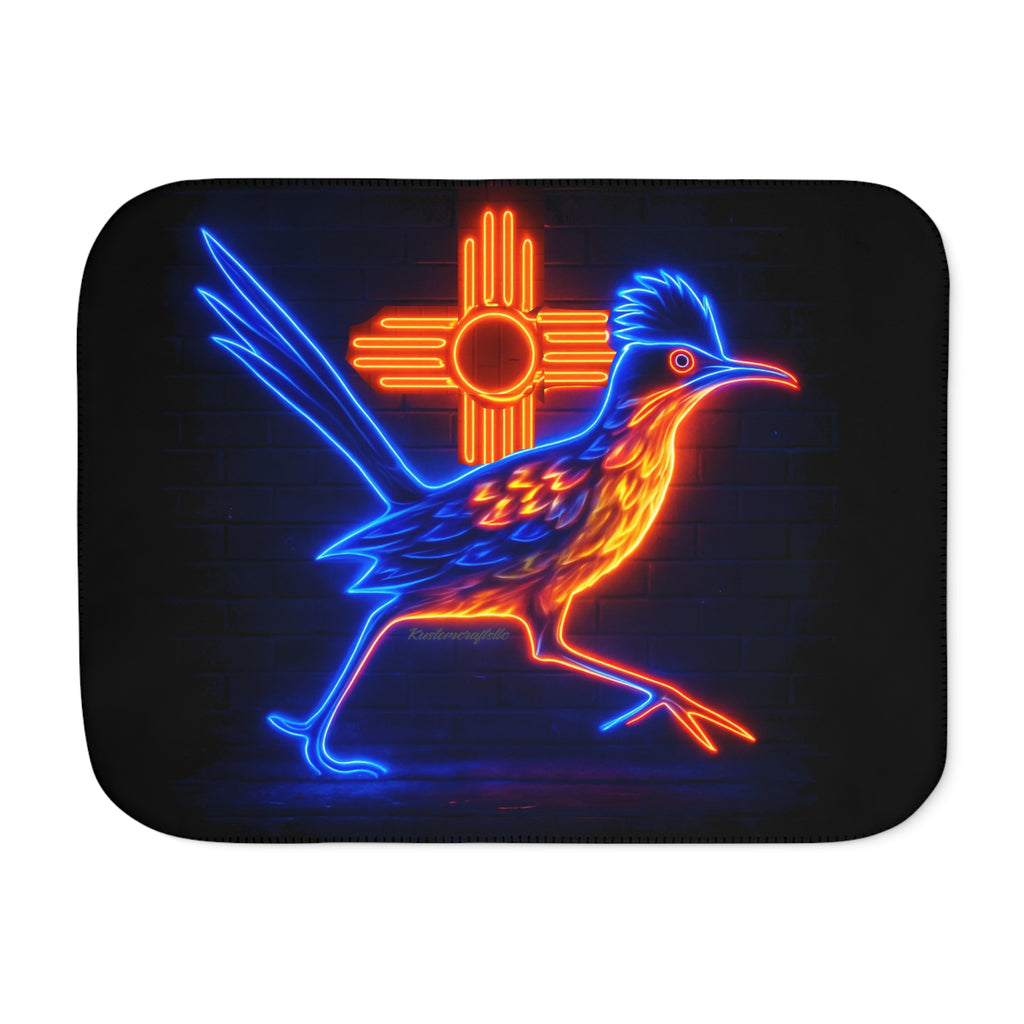Neon Roadrunner Sherpa Blanket