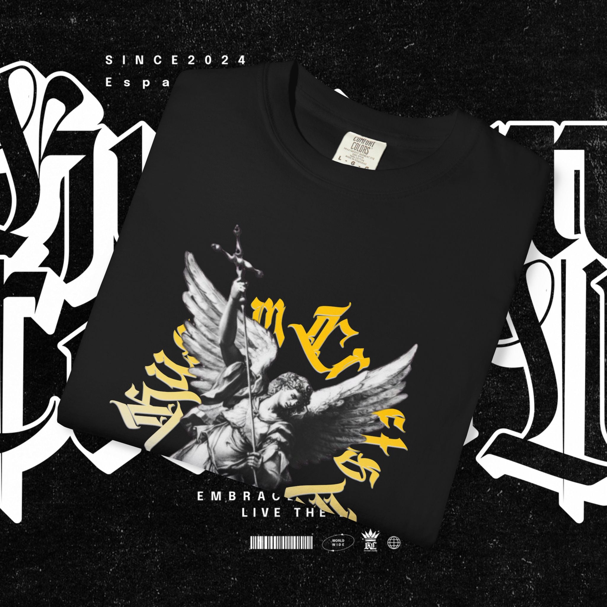 Saint Micheal Vintage-Inspired Graphic T-Shirt featuring Angel Design, Perfect for Casual Wear, Gift for Art Lovers, Streetwear Essential, Unisex Tee