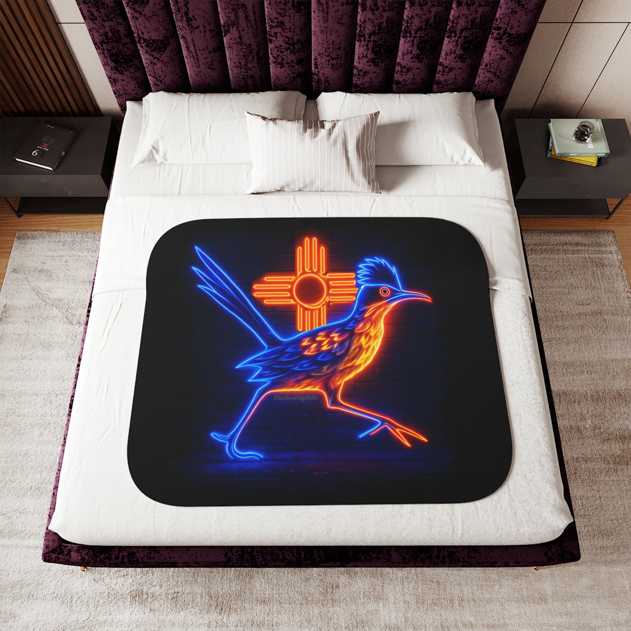 Neon Roadrunner Sherpa Blanket
