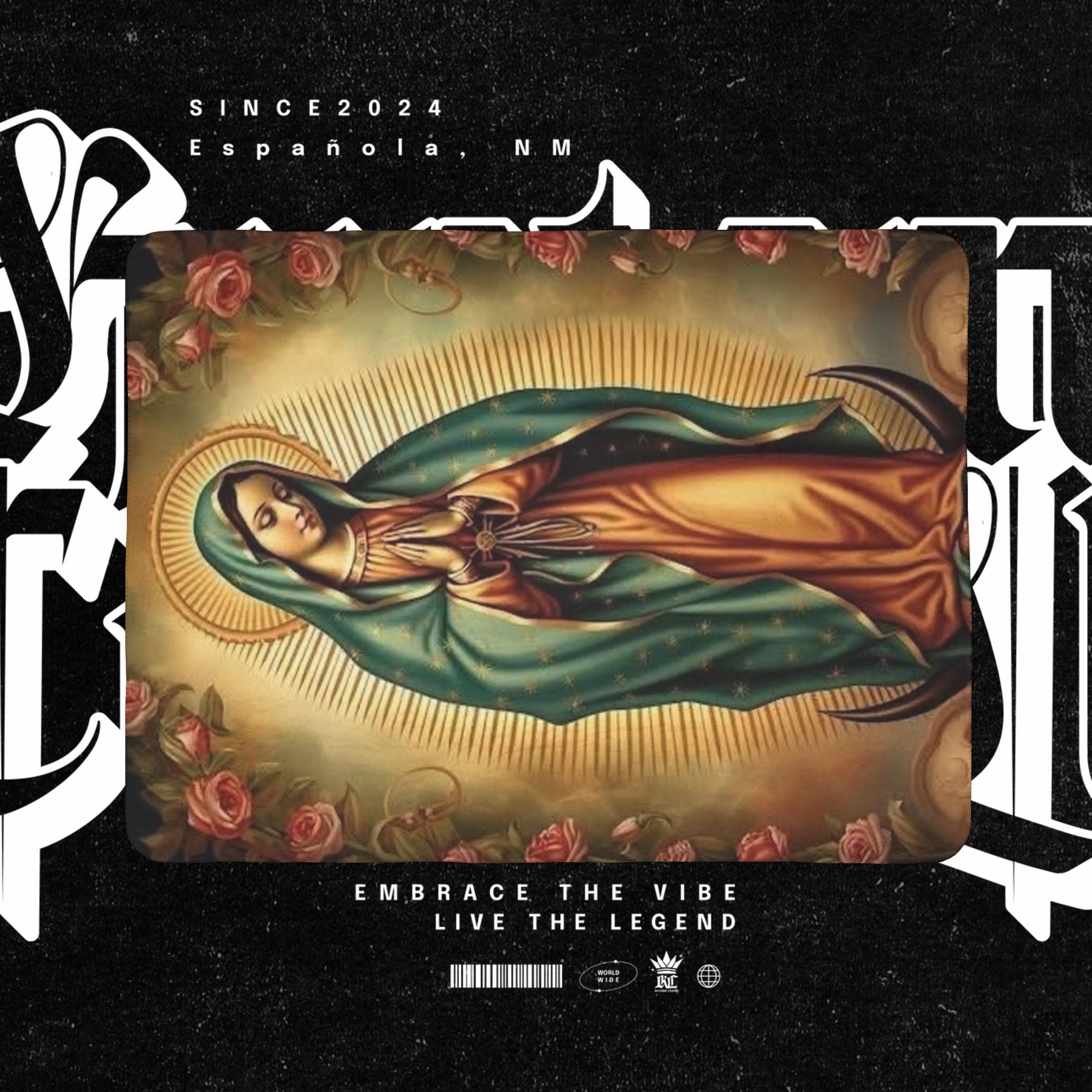 Virgen de Guadalupe Fleece Sherpa Blanket