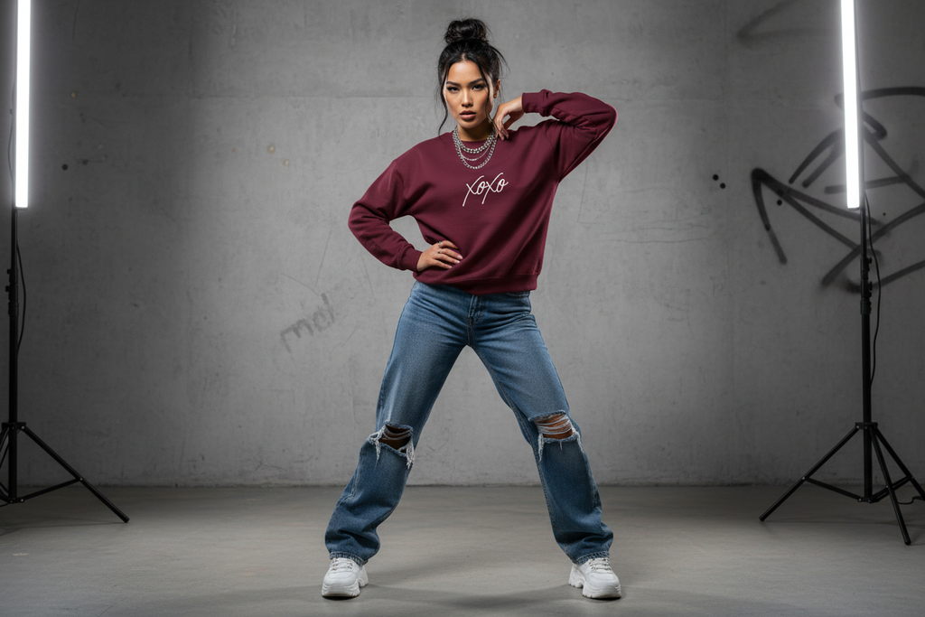 XOXO Embroidery Script Sweatshirt