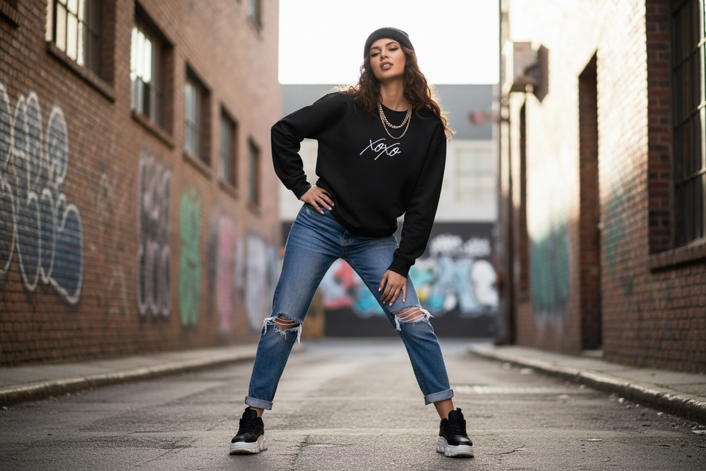 XOXO Embroidery Script Sweatshirt