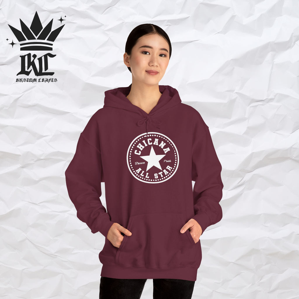 Chicana All Star Hoodie — Vintage Latina Pride Sweatshirt