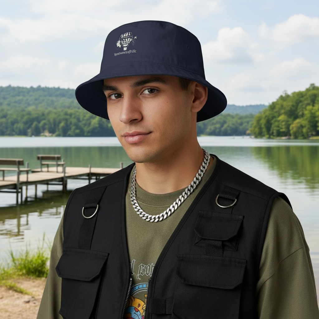 Hot Air Balloon Embroidery Bucket Hat