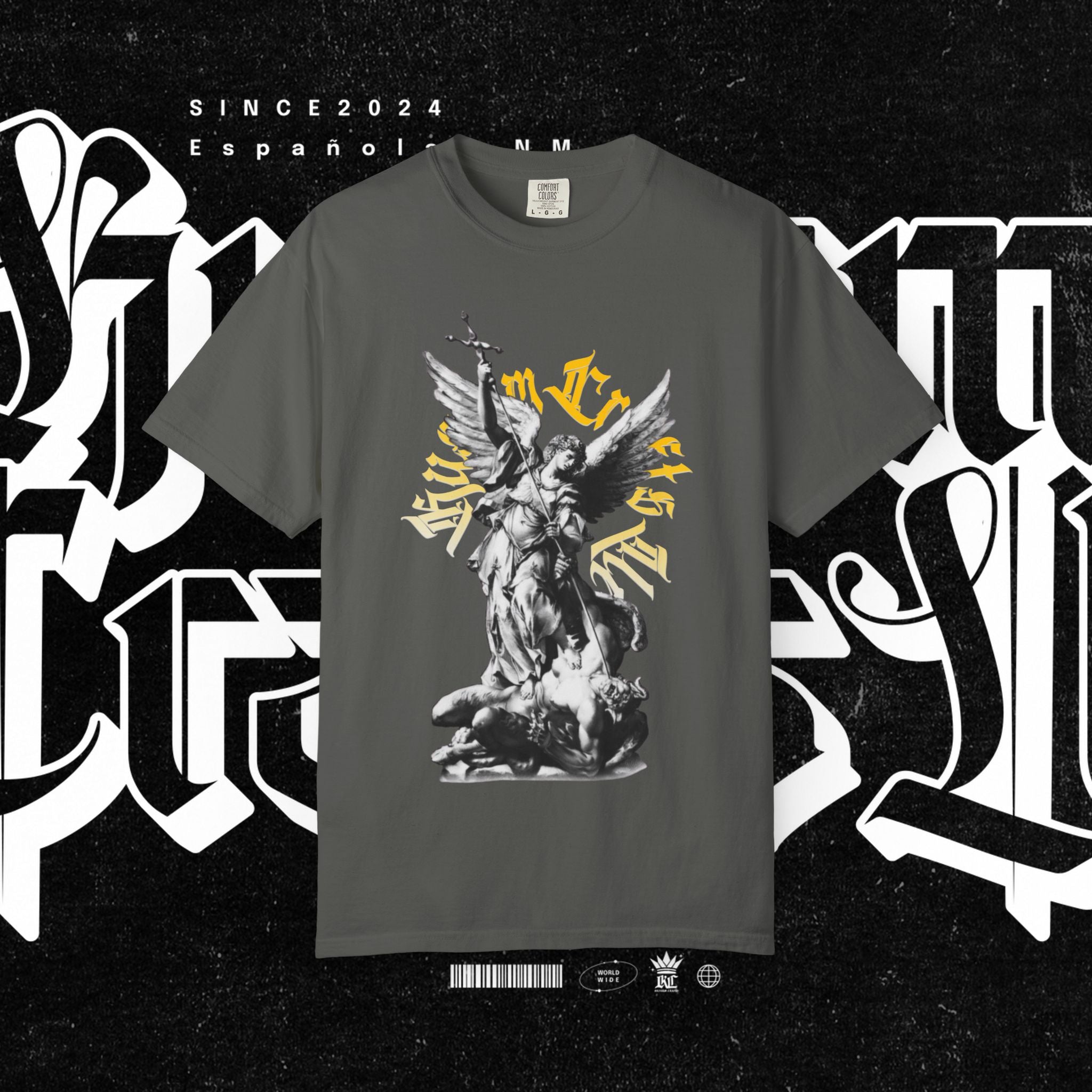 Saint Micheal Vintage-Inspired Graphic T-Shirt featuring Angel Design, Perfect for Casual Wear, Gift for Art Lovers, Streetwear Essential, Unisex Tee