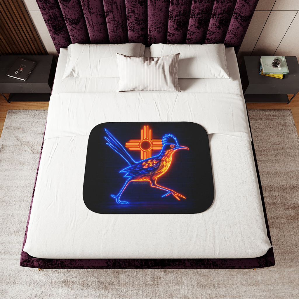 Neon Roadrunner Sherpa Blanket