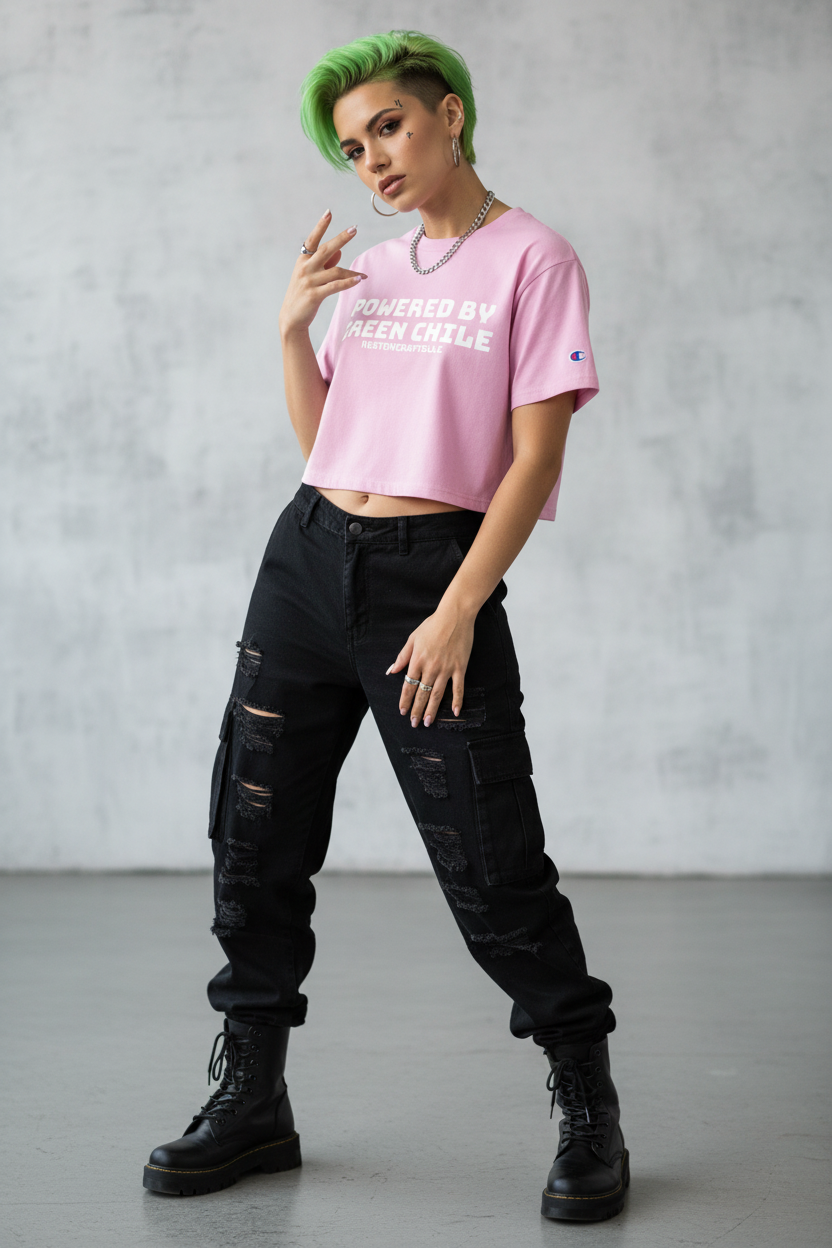 Powered by Green Chile - Women's Cropped T-Shirt