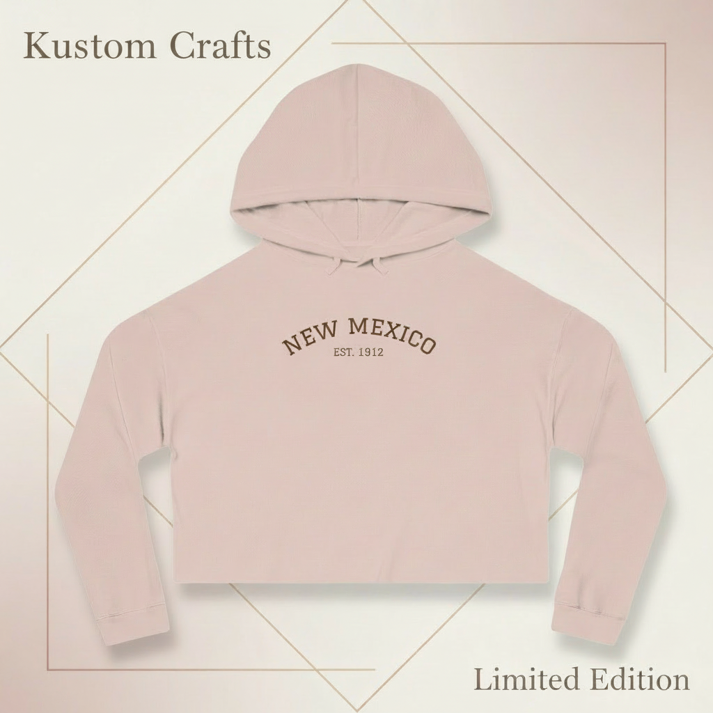 New Mexico Cropped Women's Hooded Sweatshirt