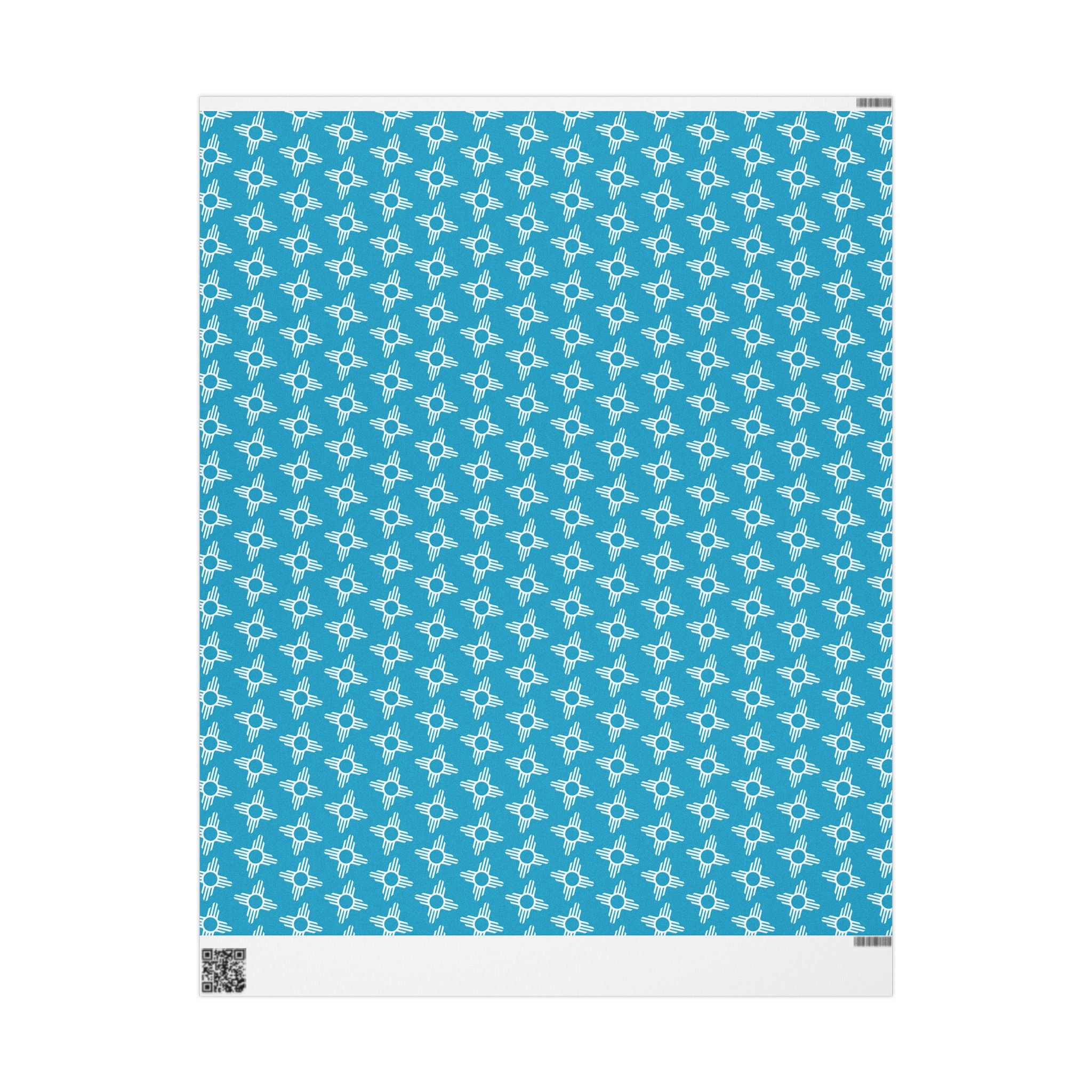 Zia Sun Pattern Wrapping Paper | Turquoise Southwestern Gift Wrap