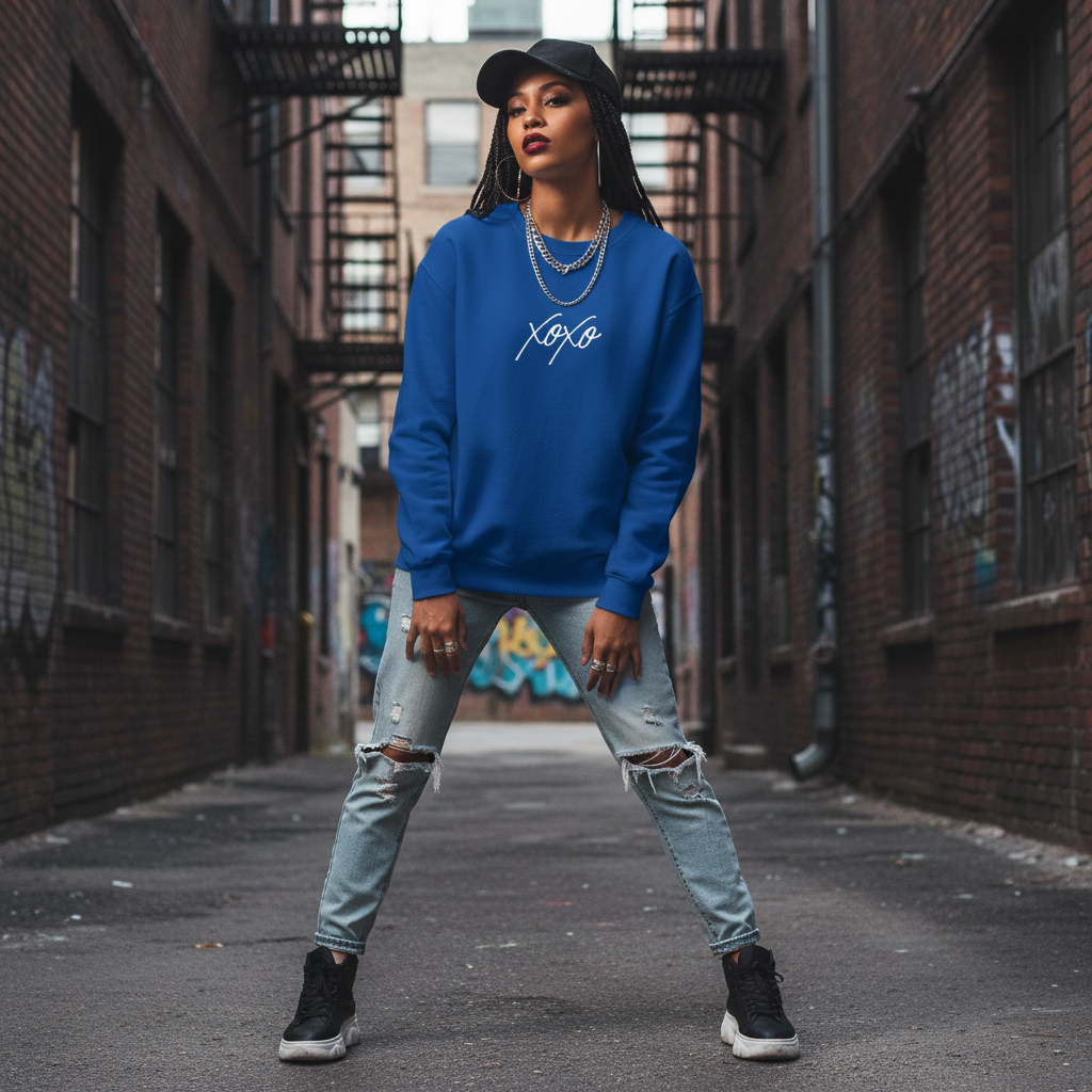 XOXO Embroidery Script Sweatshirt