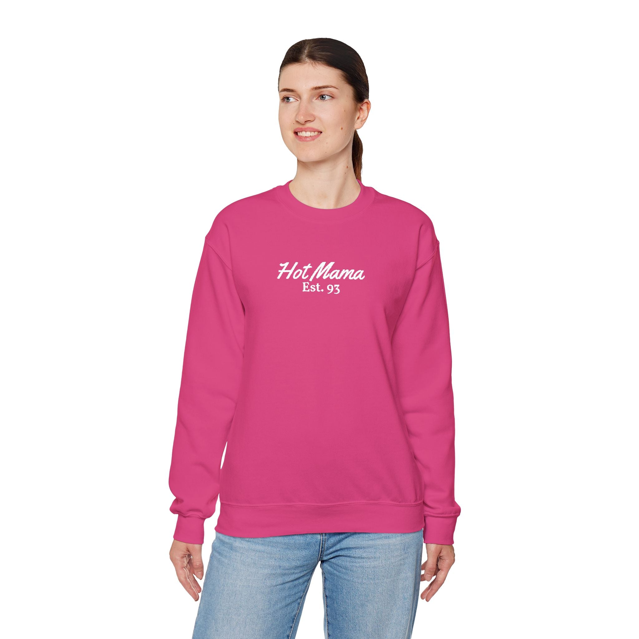 Hot Mama - Personalized Embroidery Crewneck Sweatshirt