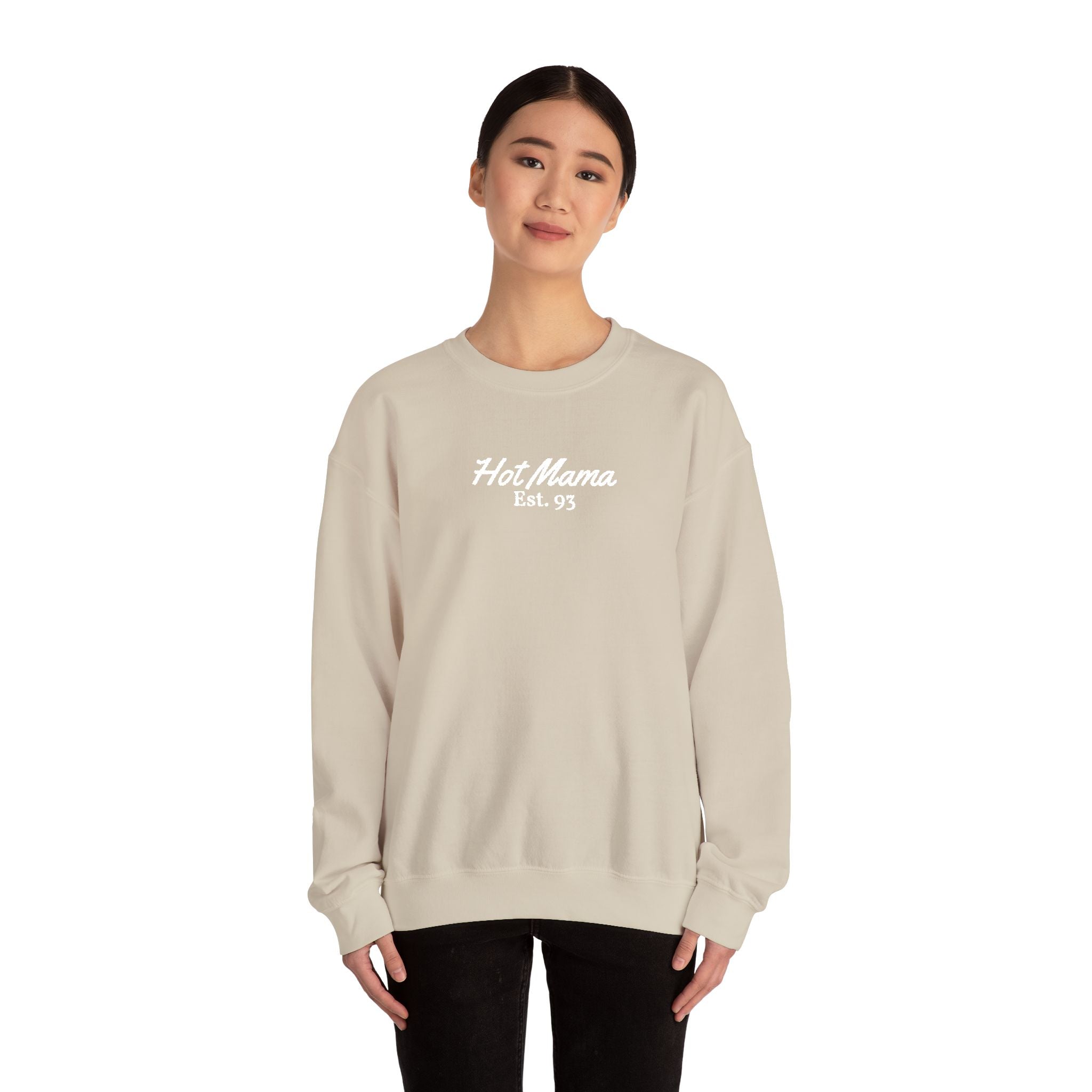 Hot Mama - Personalized Embroidery Crewneck Sweatshirt