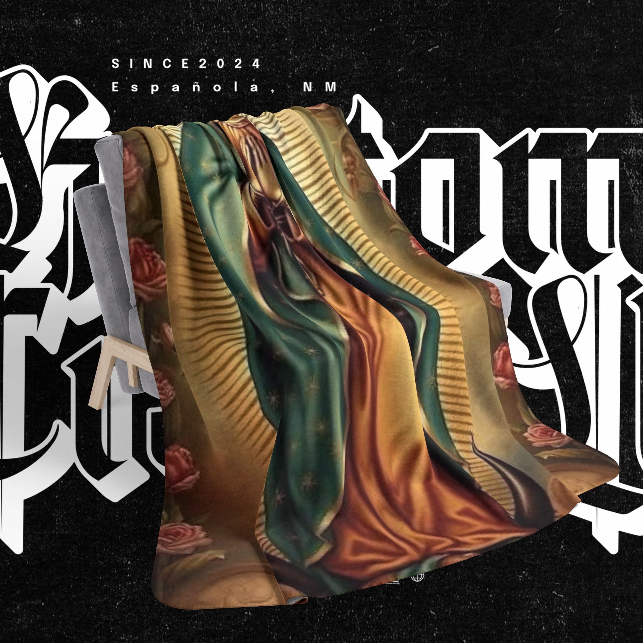 Virgen de Guadalupe Fleece Sherpa Blanket