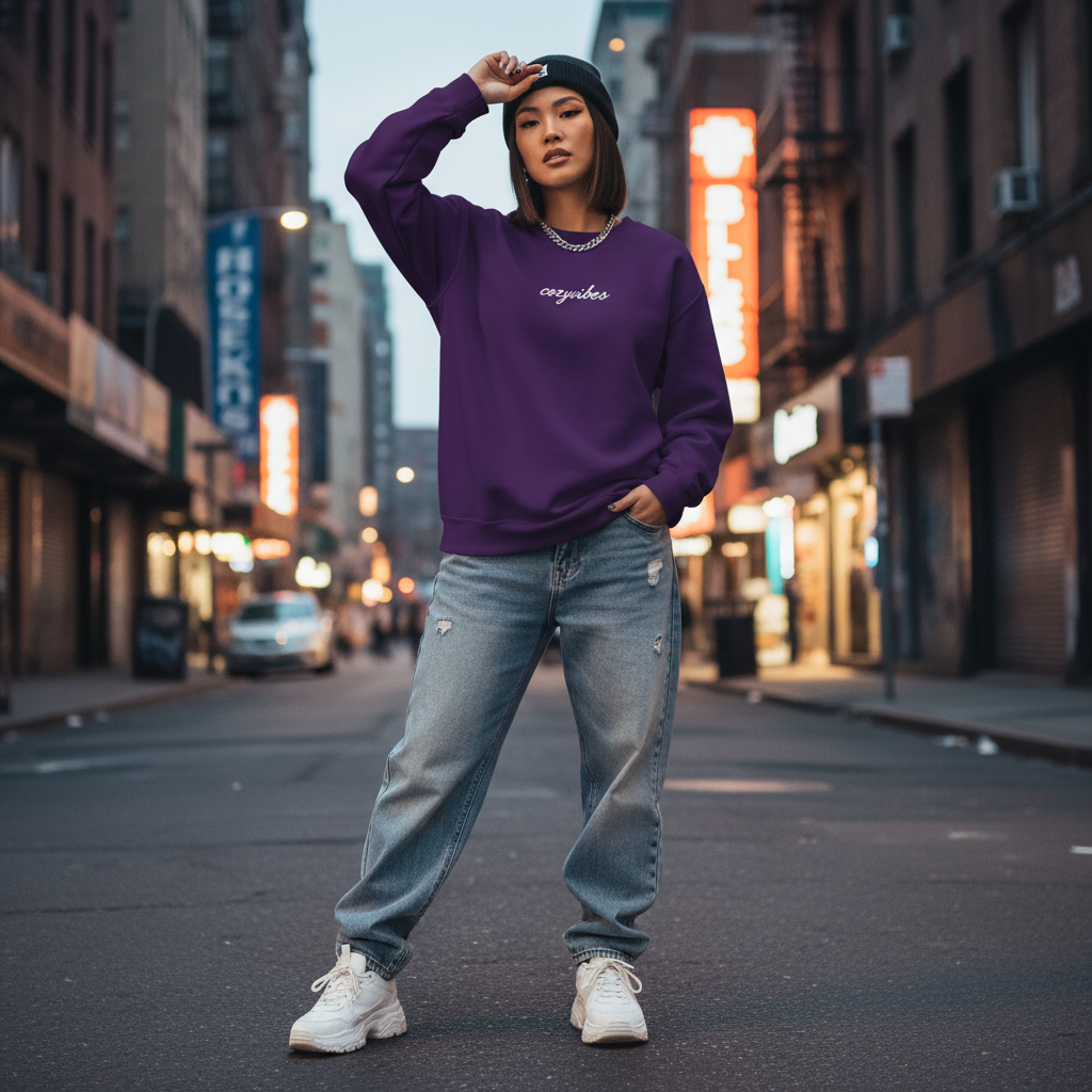 Cozy Vibes Embroidery Sweatshirt