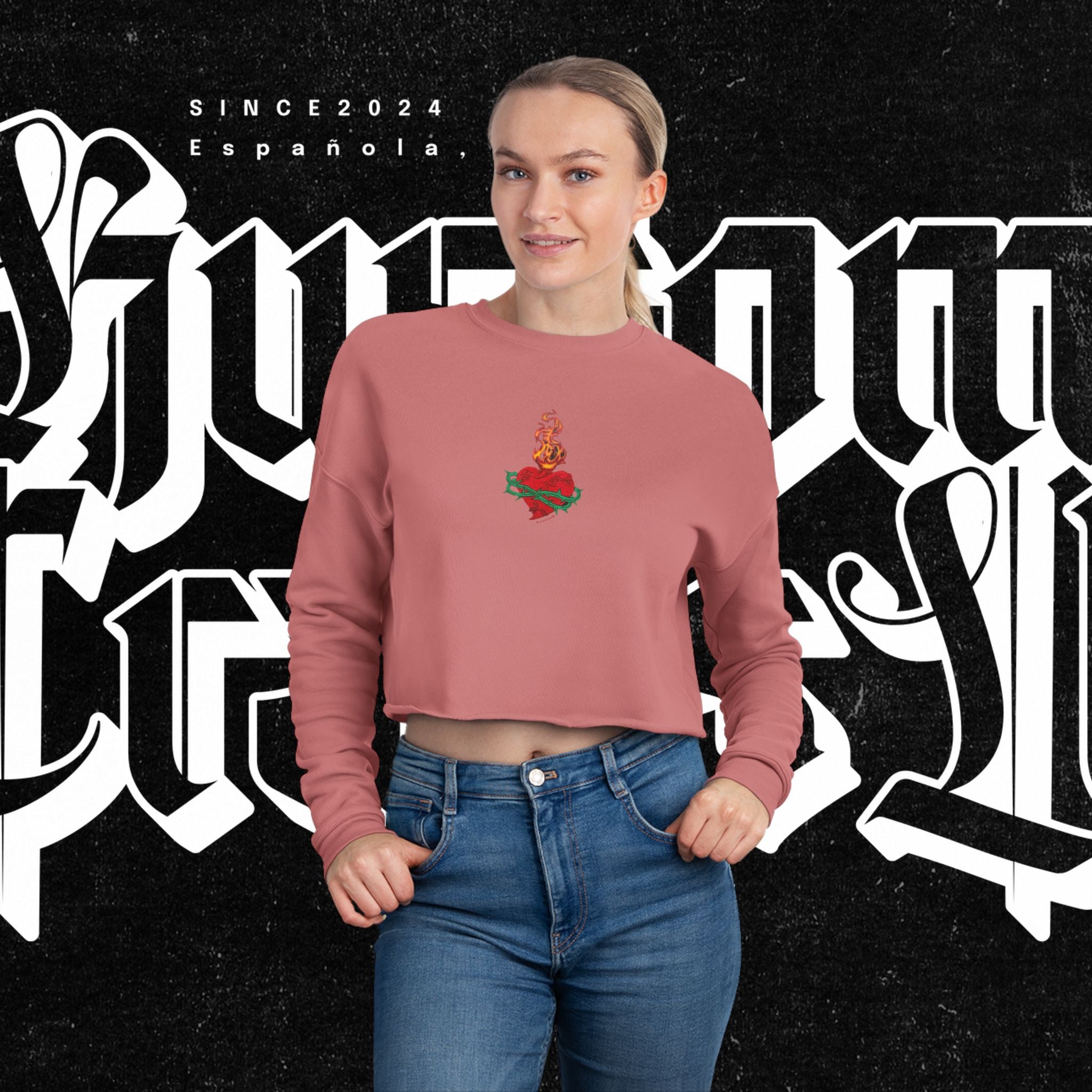 Sacred Heart Cropped Sweatshirt