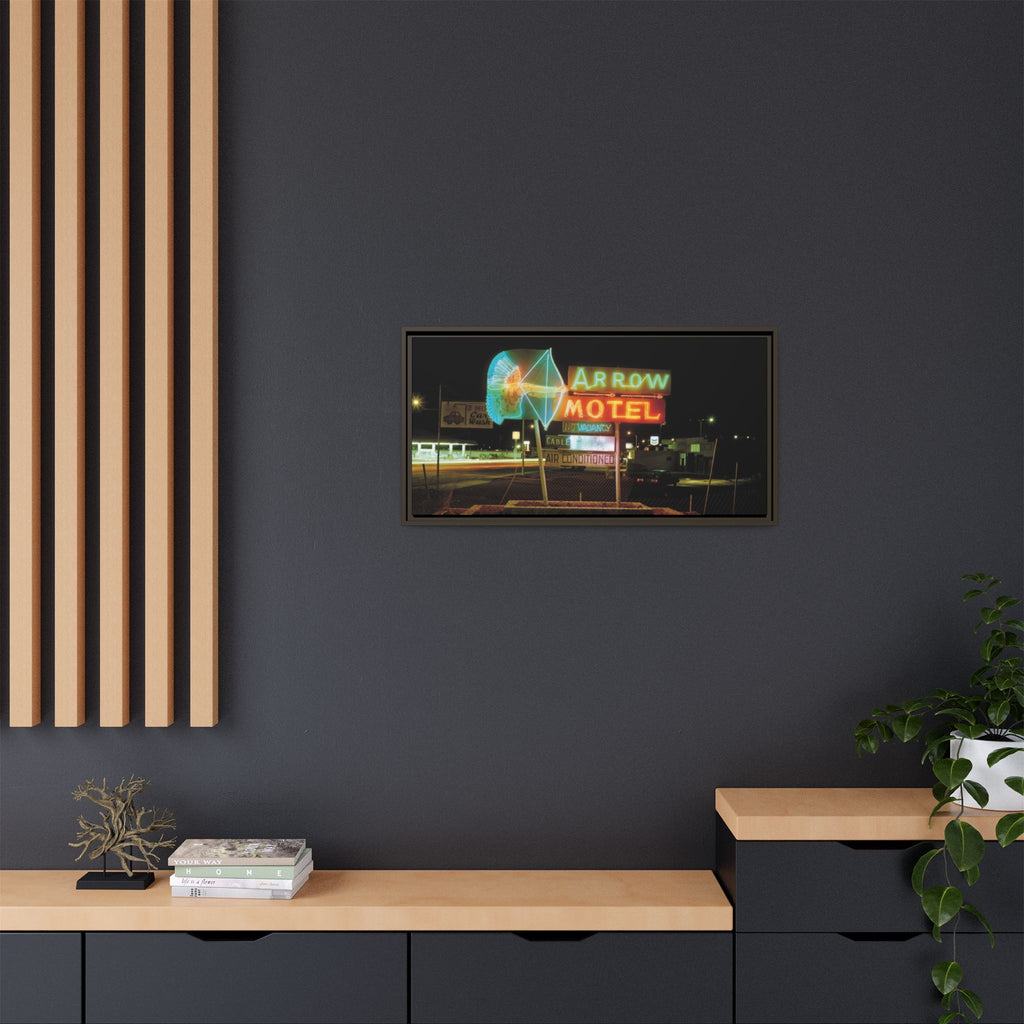 Vintage Arrow Motel Framed Canvas