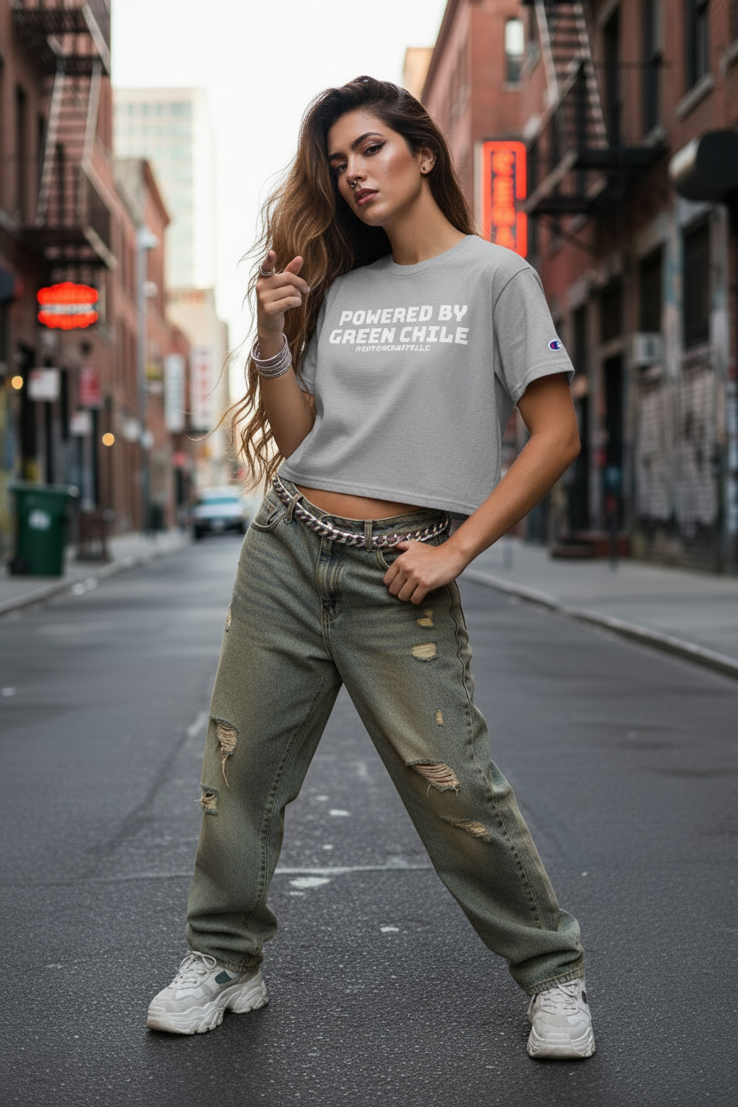 Powered by Green Chile - Women's Cropped T-Shirt