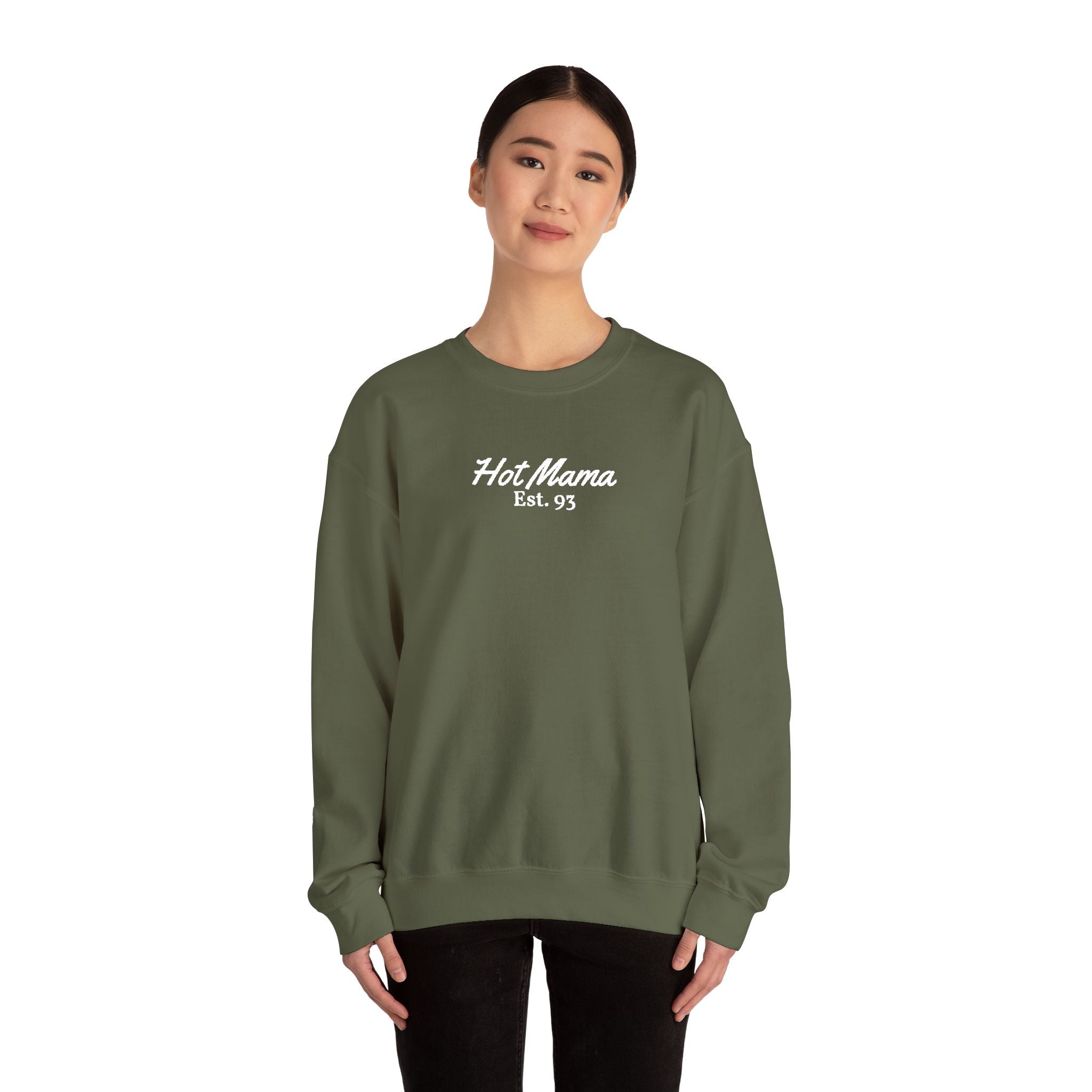 Hot Mama - Personalized Embroidery Crewneck Sweatshirt