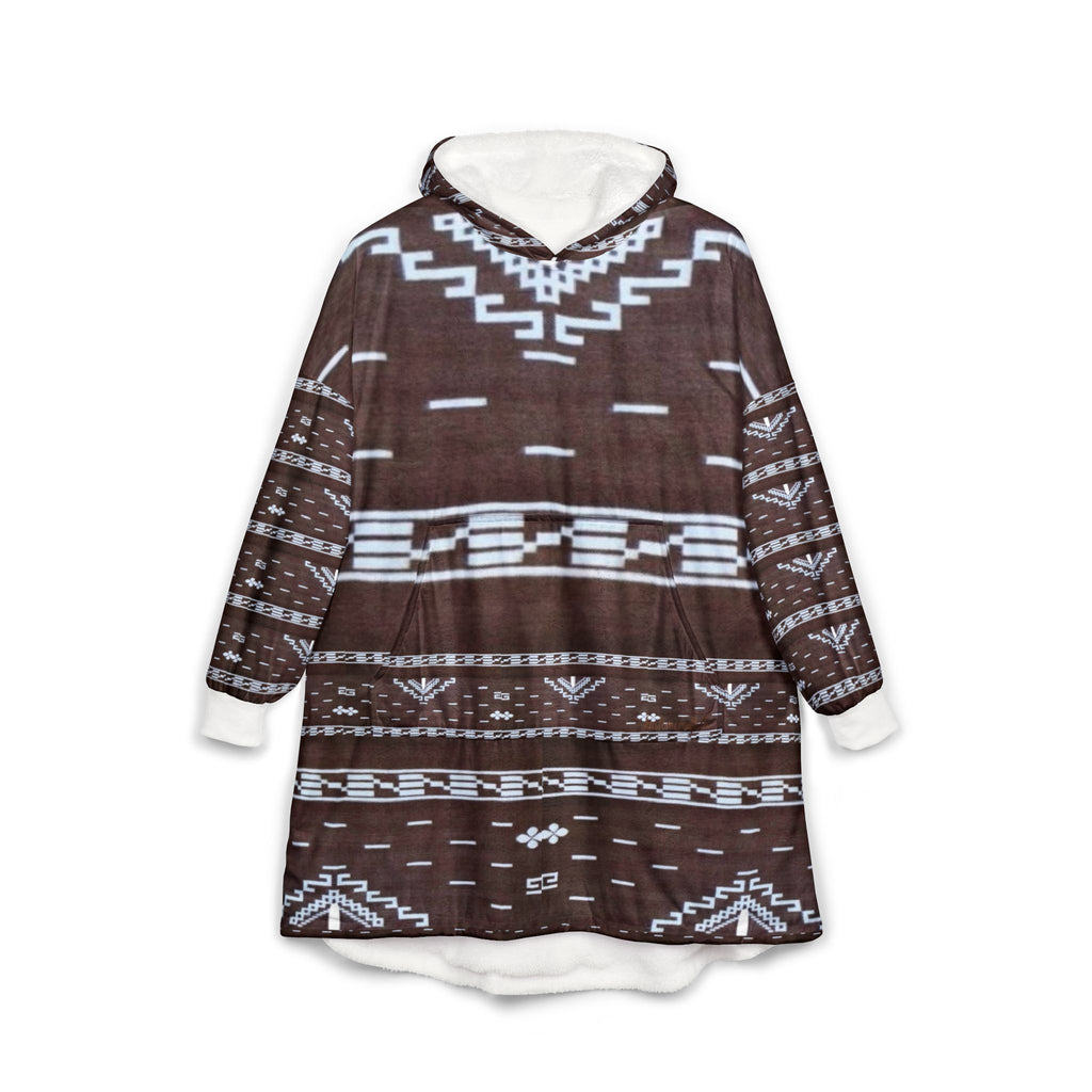 Aztec Hooded Blanket - Brown Southwestern Sherpa Robe