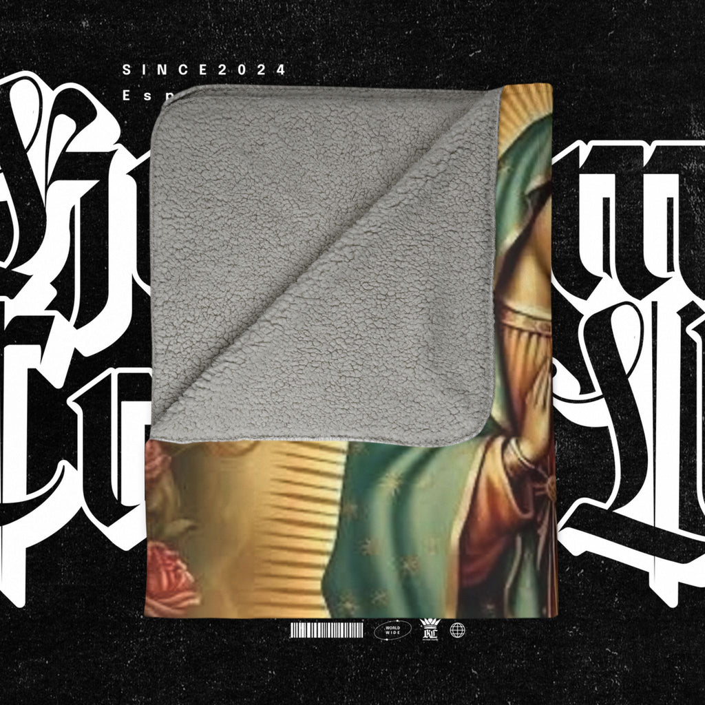 Virgen de Guadalupe Fleece Sherpa Blanket