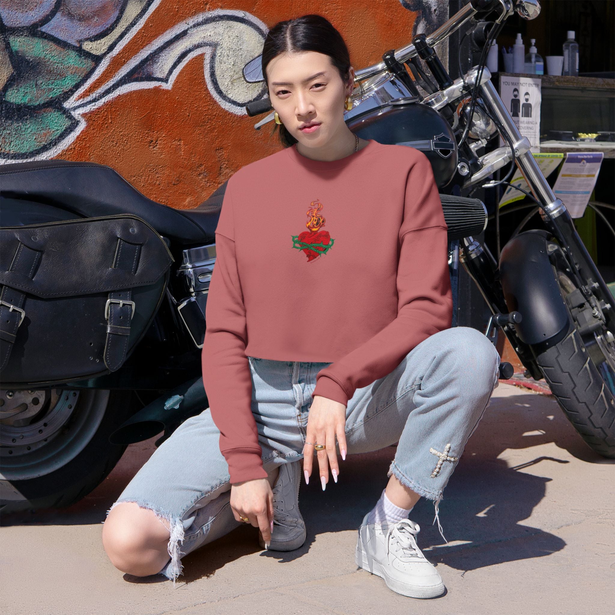 Sacred Heart Cropped Sweatshirt