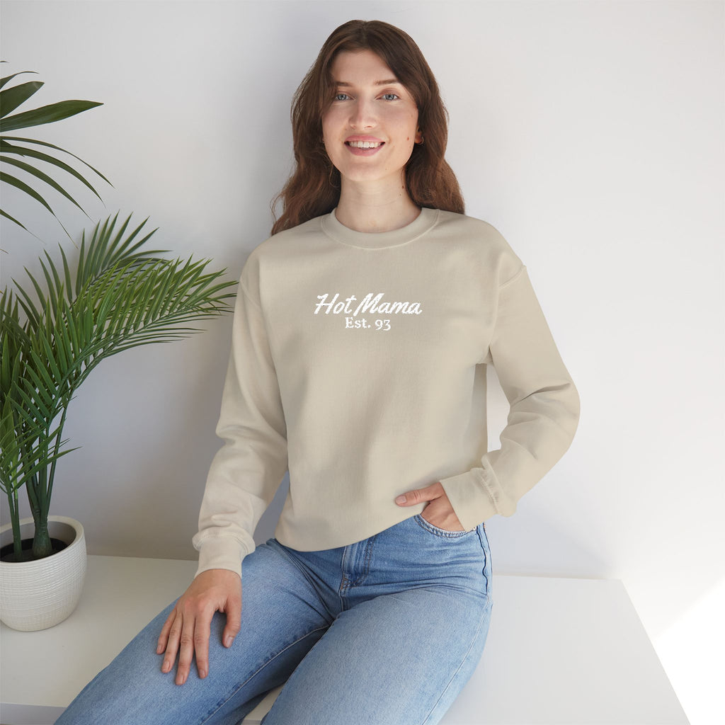 Hot Mama - Personalized Embroidery Crewneck Sweatshirt