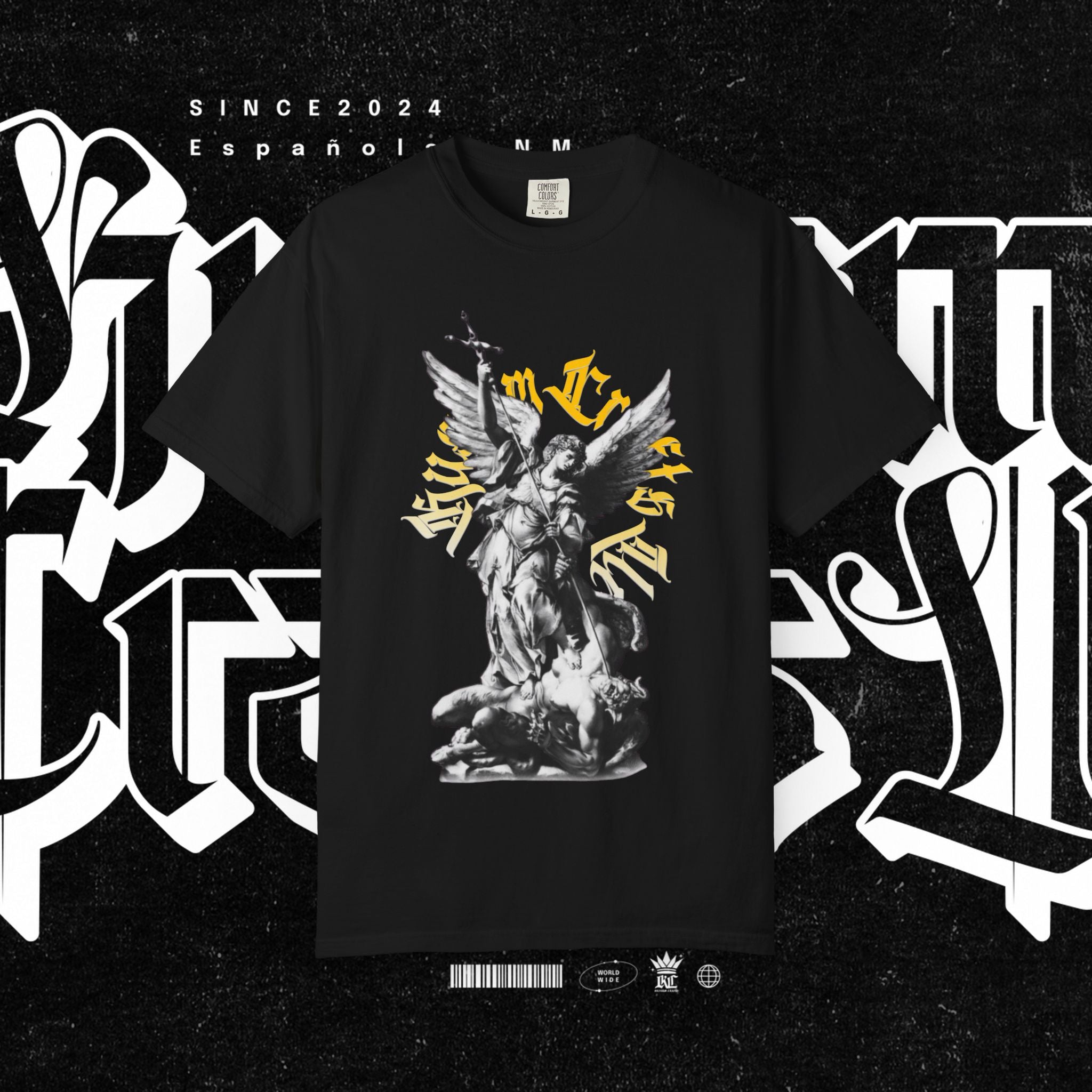 Saint Micheal Vintage-Inspired Graphic T-Shirt featuring Angel Design, Perfect for Casual Wear, Gift for Art Lovers, Streetwear Essential, Unisex Tee