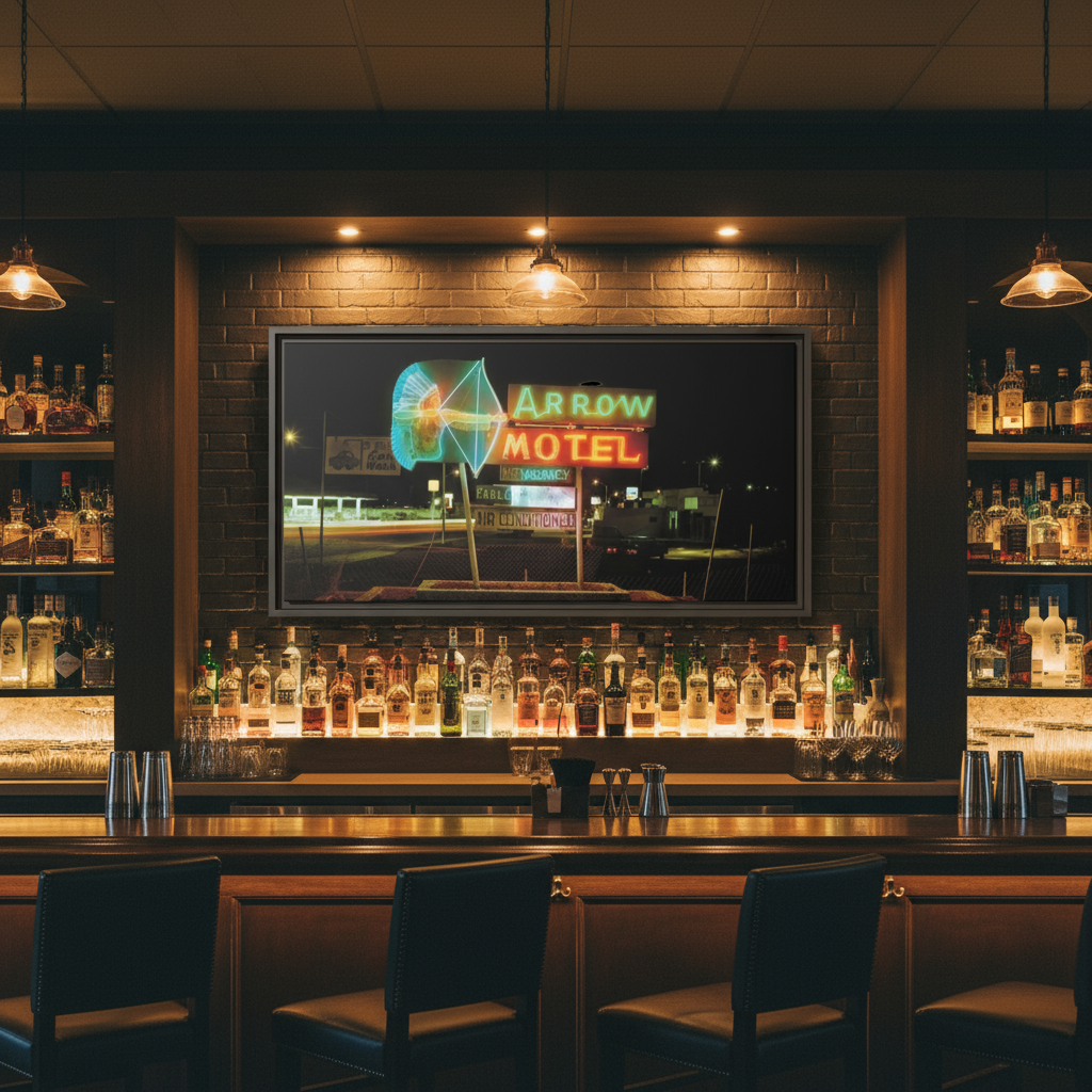 Vintage Arrow Motel Framed Canvas