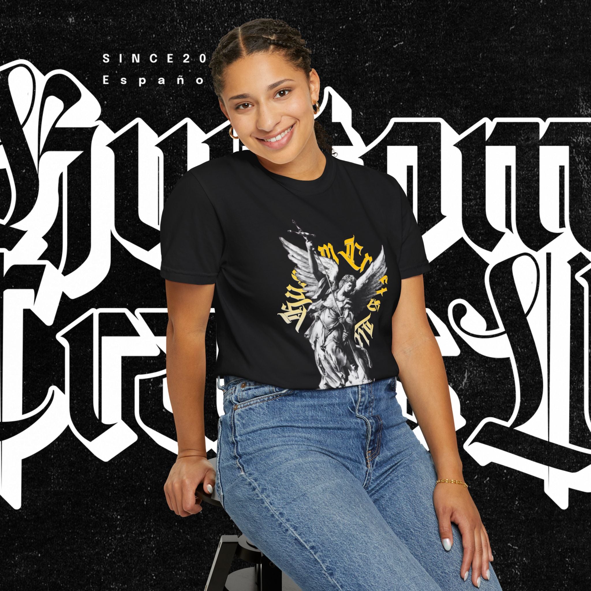 Saint Micheal Vintage-Inspired Graphic T-Shirt featuring Angel Design, Perfect for Casual Wear, Gift for Art Lovers, Streetwear Essential, Unisex Tee