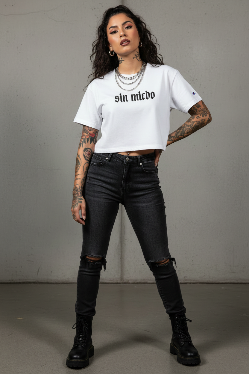 Sin Miedo Cropped T-Shirt — Women's Champion Heritage