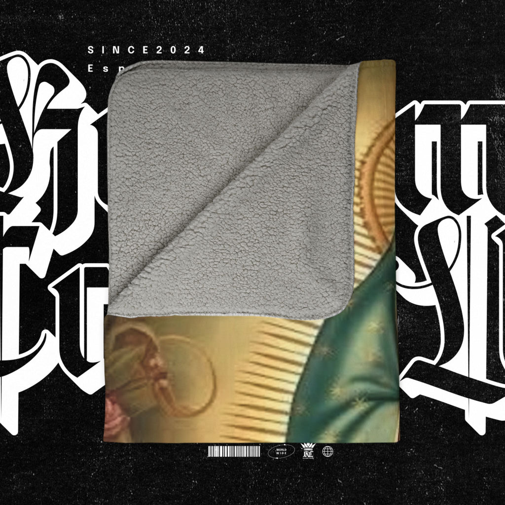 Virgen de Guadalupe Fleece Sherpa Blanket