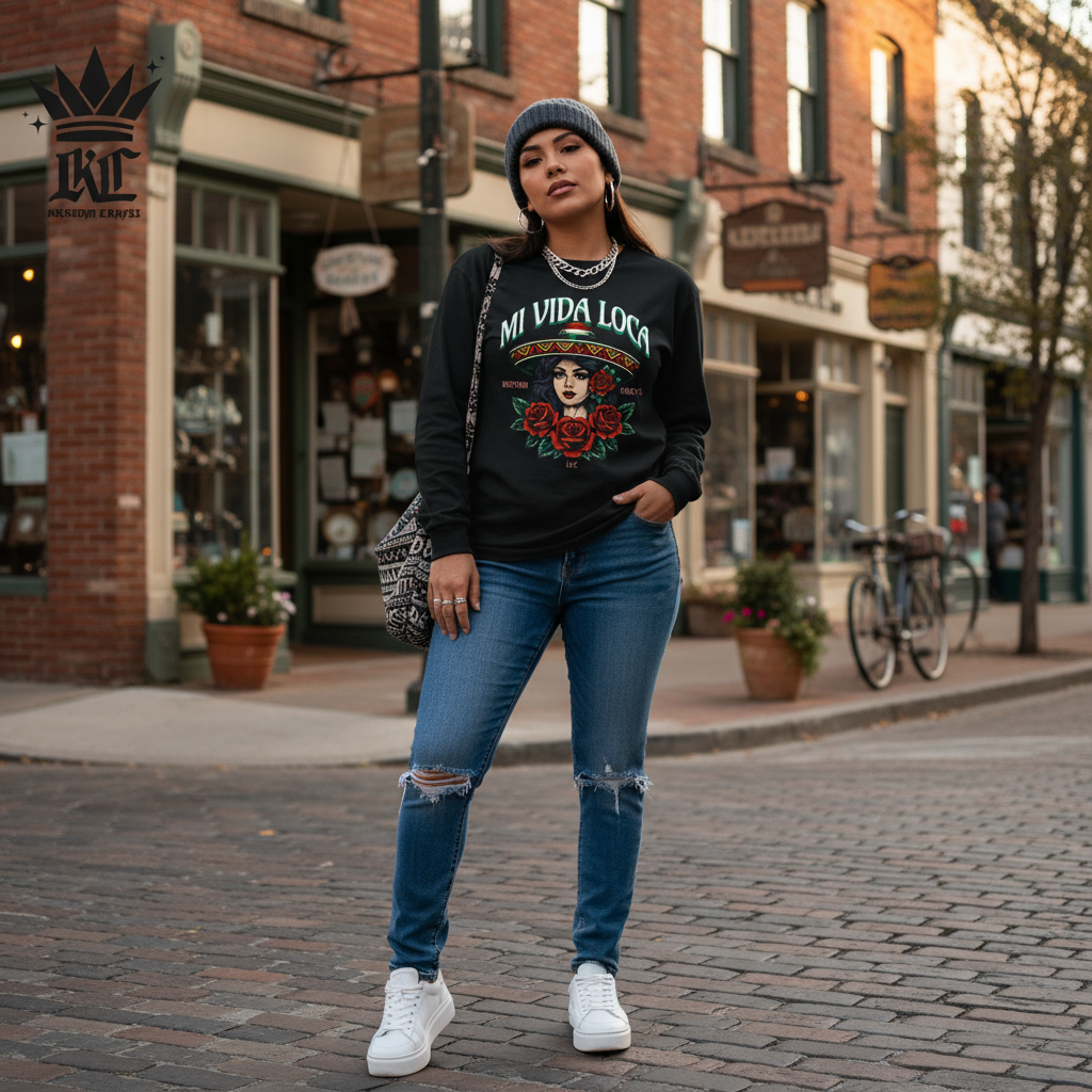 Mi Vida Loca - Long Sleeve T-Shirt (FRONT PRINT)