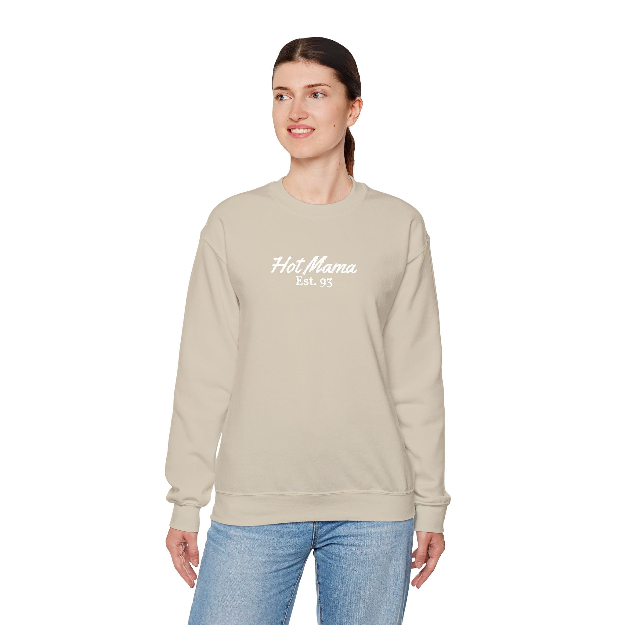 Hot Mama - Personalized Embroidery Crewneck Sweatshirt