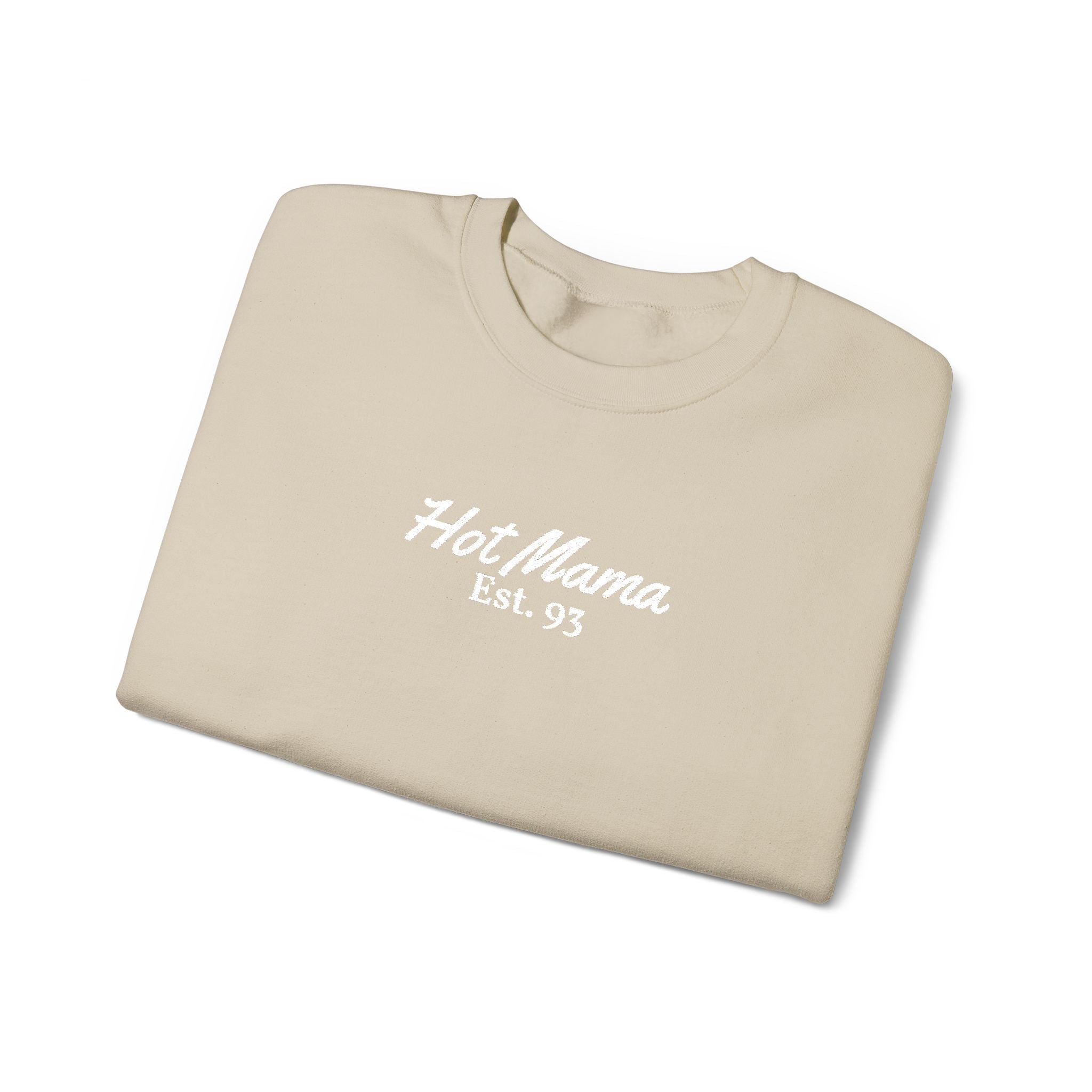 Hot Mama - Personalized Embroidery Crewneck Sweatshirt