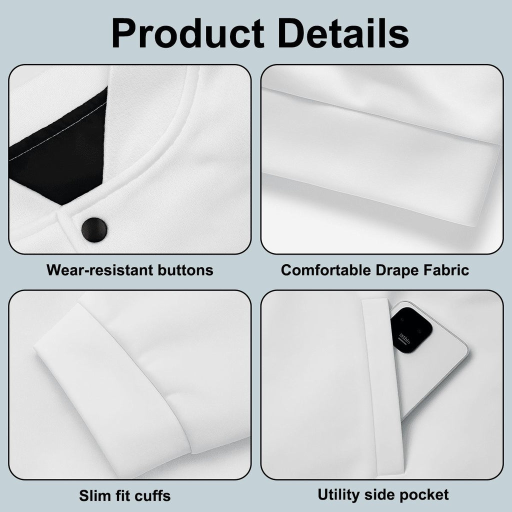 Button-up Baseball Jacket - Bandana Pattern