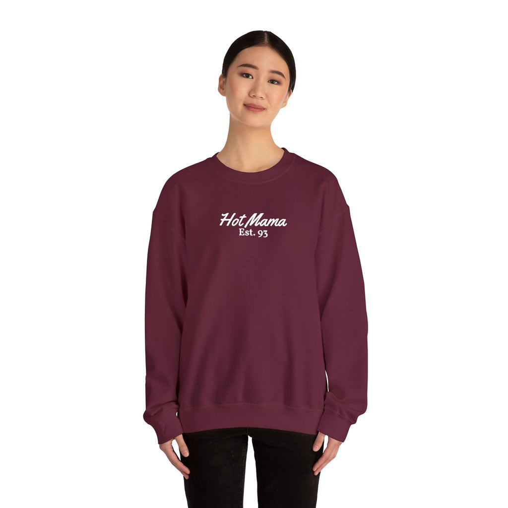 Hot Mama - Personalized Embroidery Crewneck Sweatshirt