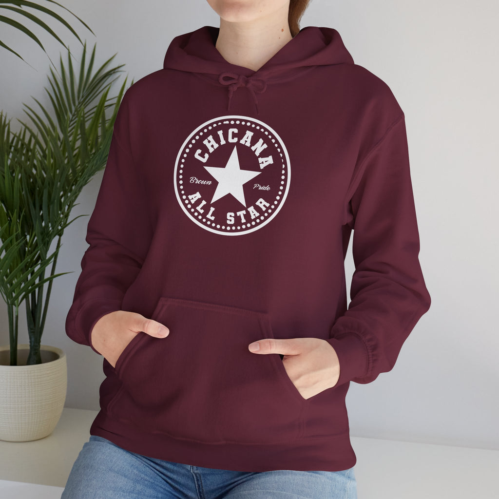 Chicana All Star Hoodie — Vintage Latina Pride Sweatshirt