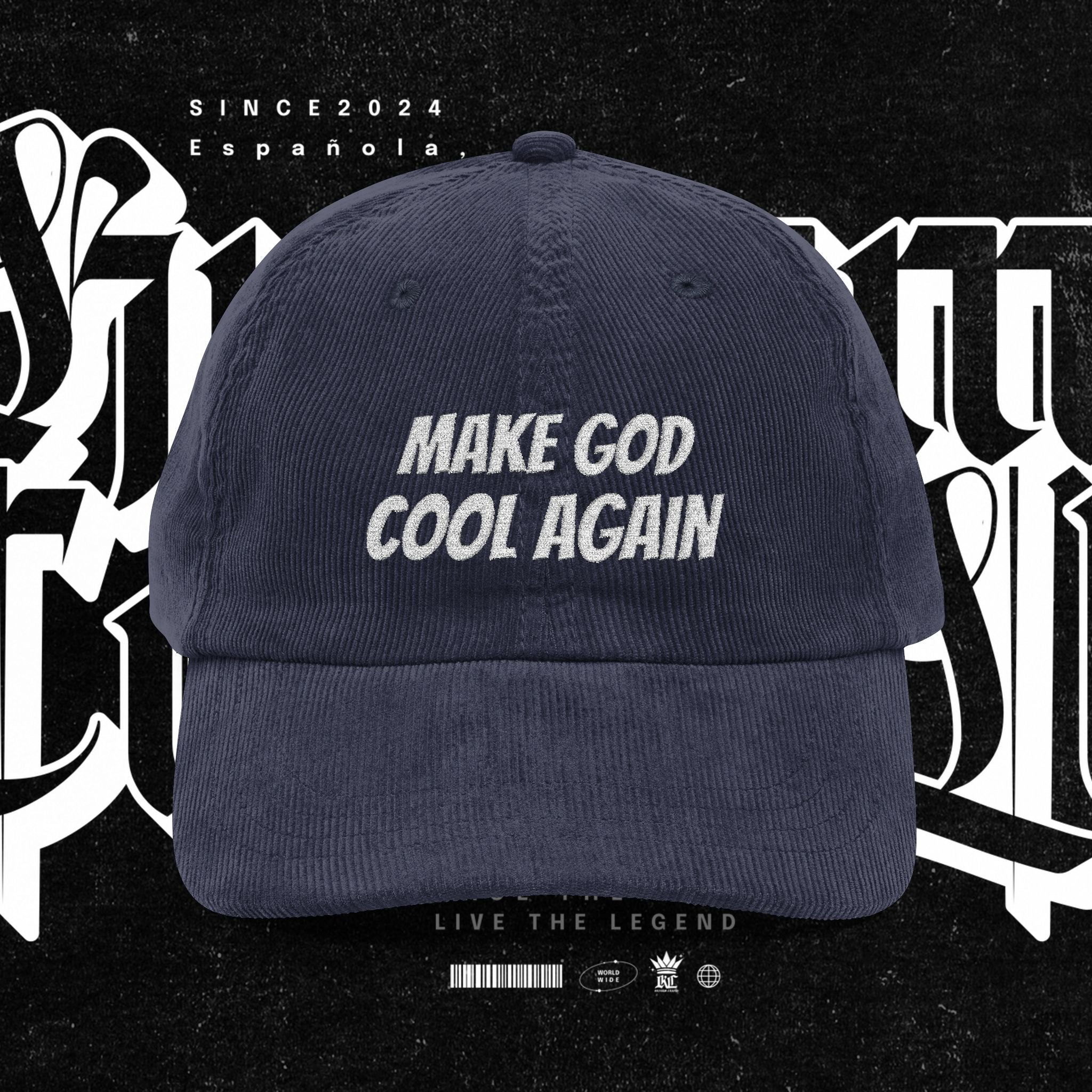 Make God Cool Again Vintage Corduroy Embroidery Cap