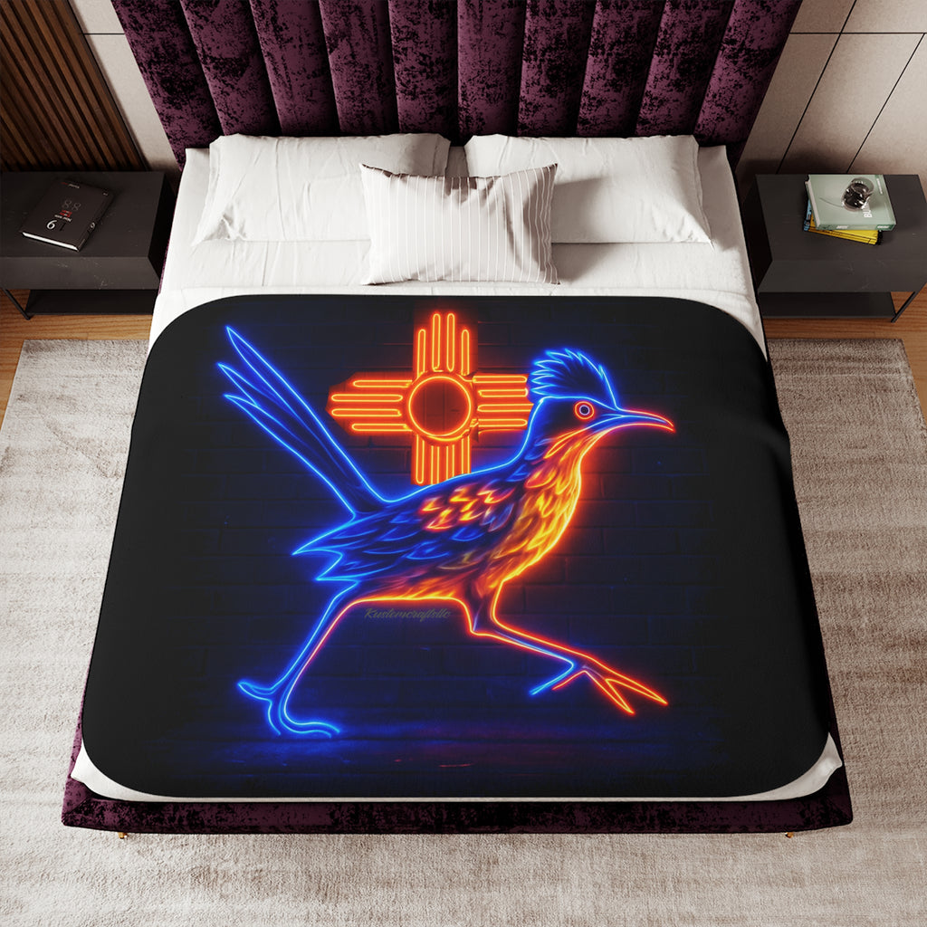 Neon Roadrunner Sherpa Blanket