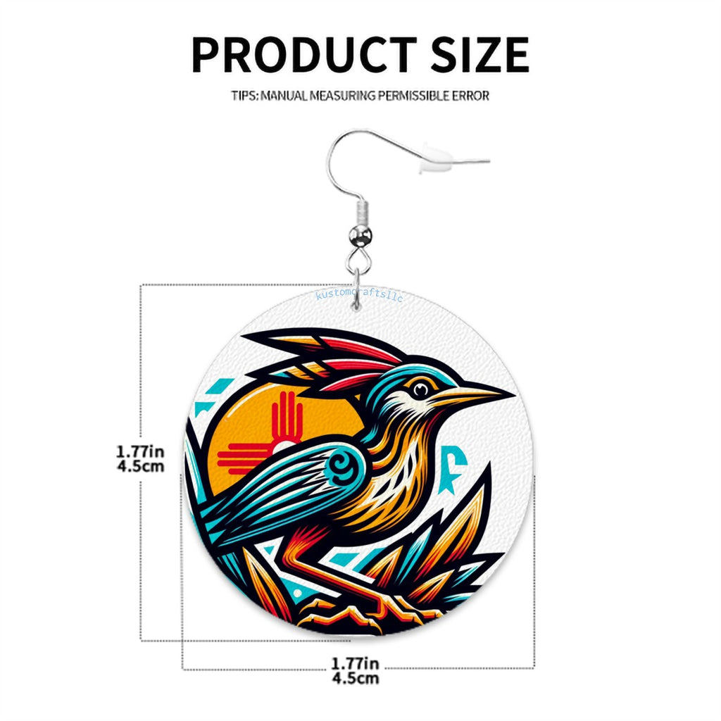 Roadrunner - Leather Round Earrings