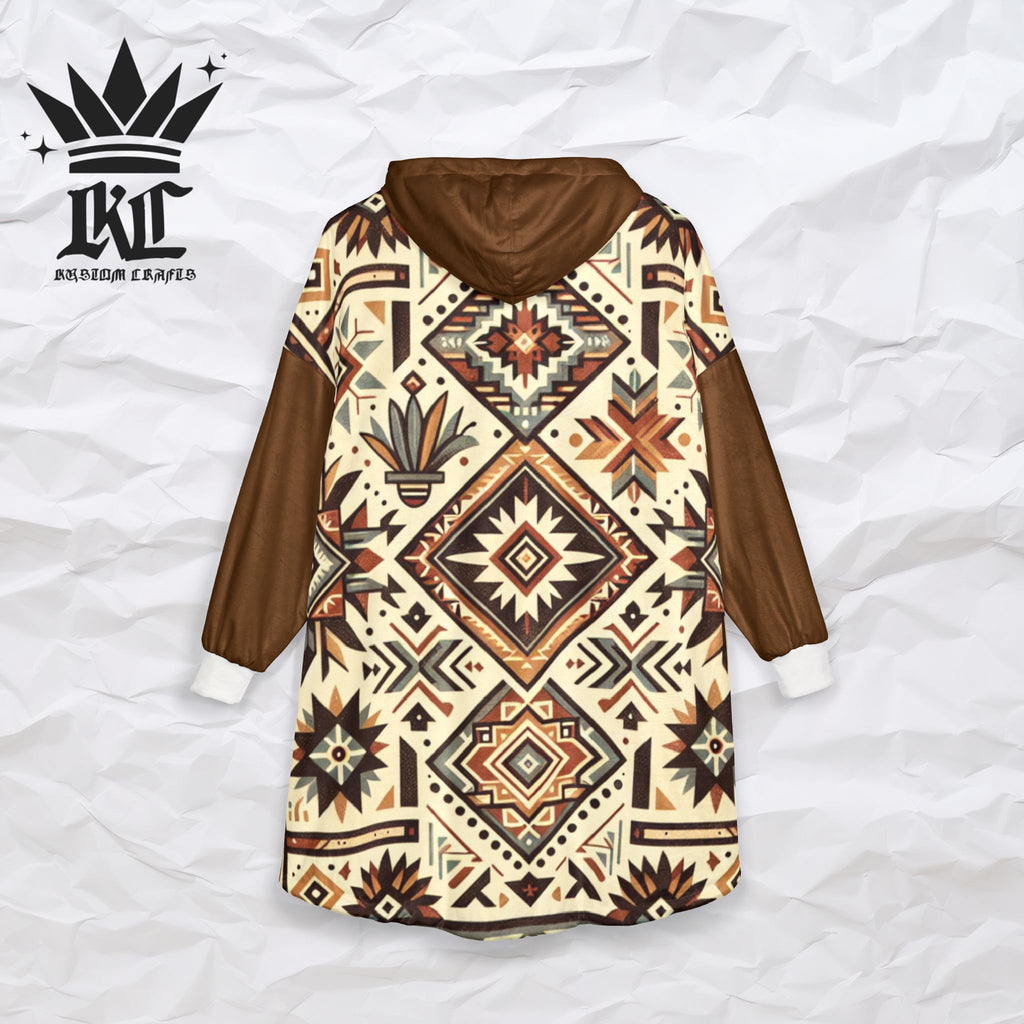 Southwestern Sherpa Hooded Blanket