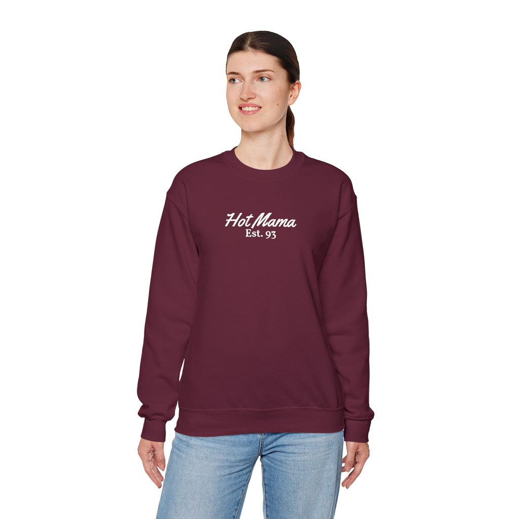 Hot Mama - Personalized Embroidery Crewneck Sweatshirt