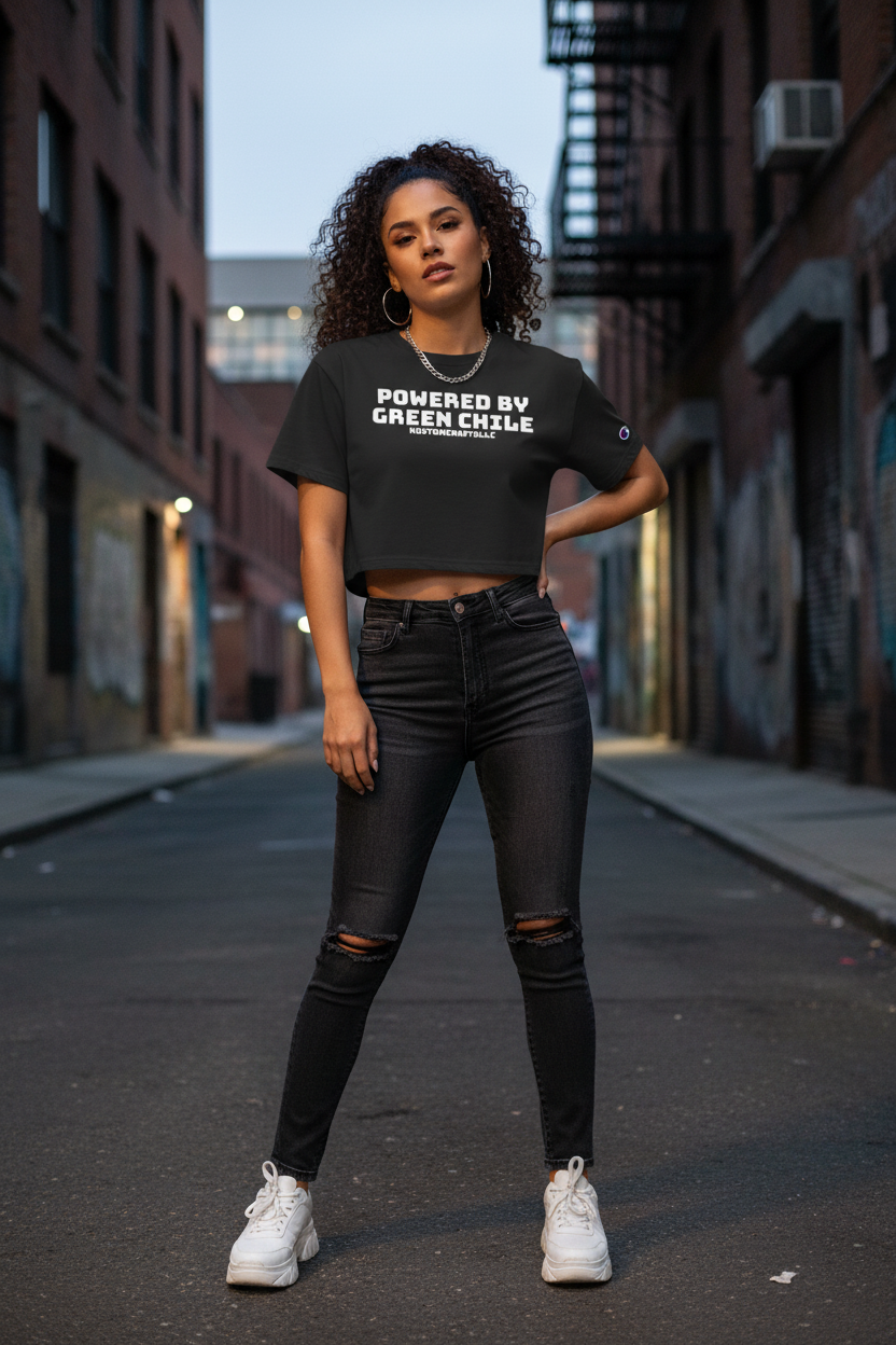 Powered by Green Chile - Women's Cropped T-Shirt