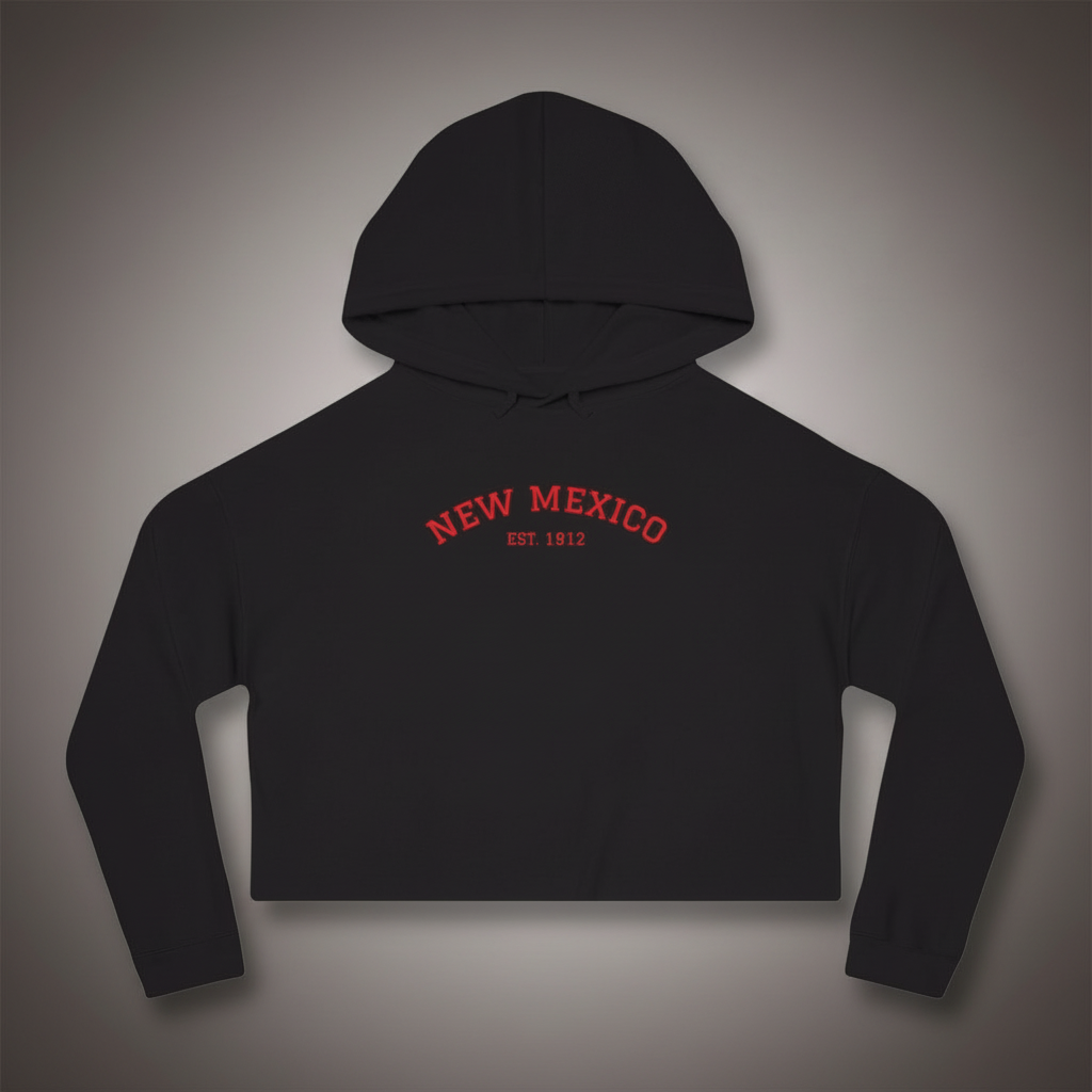 New Mexico Cropped Women's Hooded Sweatshirt