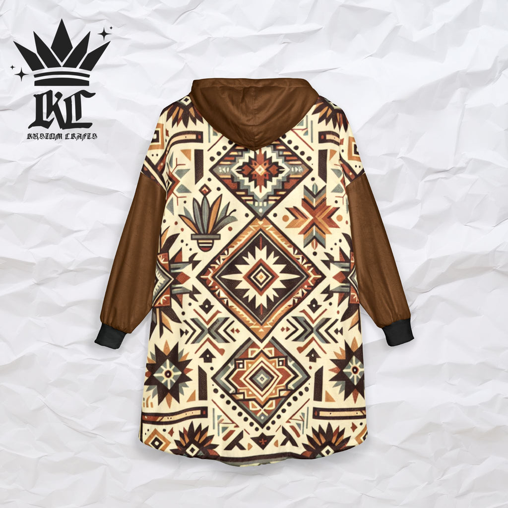 Southwestern Sherpa Hooded Blanket