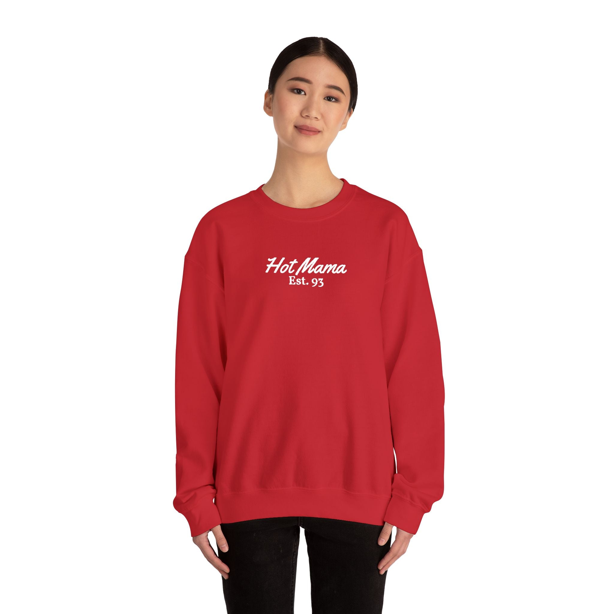 Hot Mama - Personalized Embroidery Crewneck Sweatshirt
