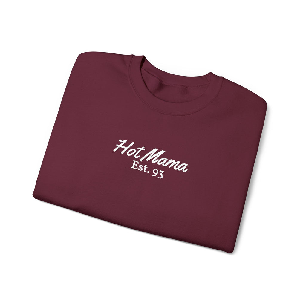 Hot Mama - Personalized Embroidery Crewneck Sweatshirt